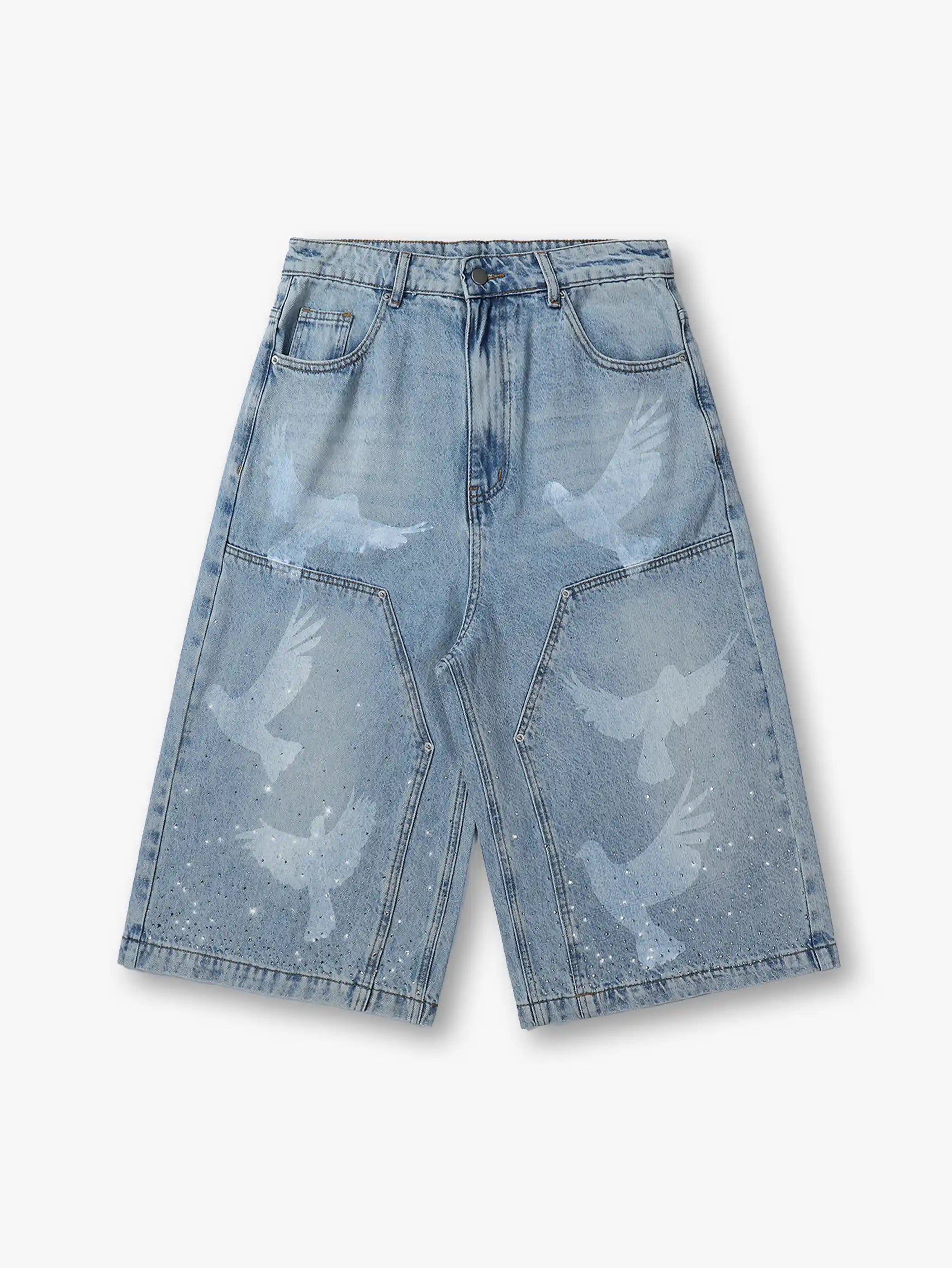 Wings of Freedom Denim Shorts-195