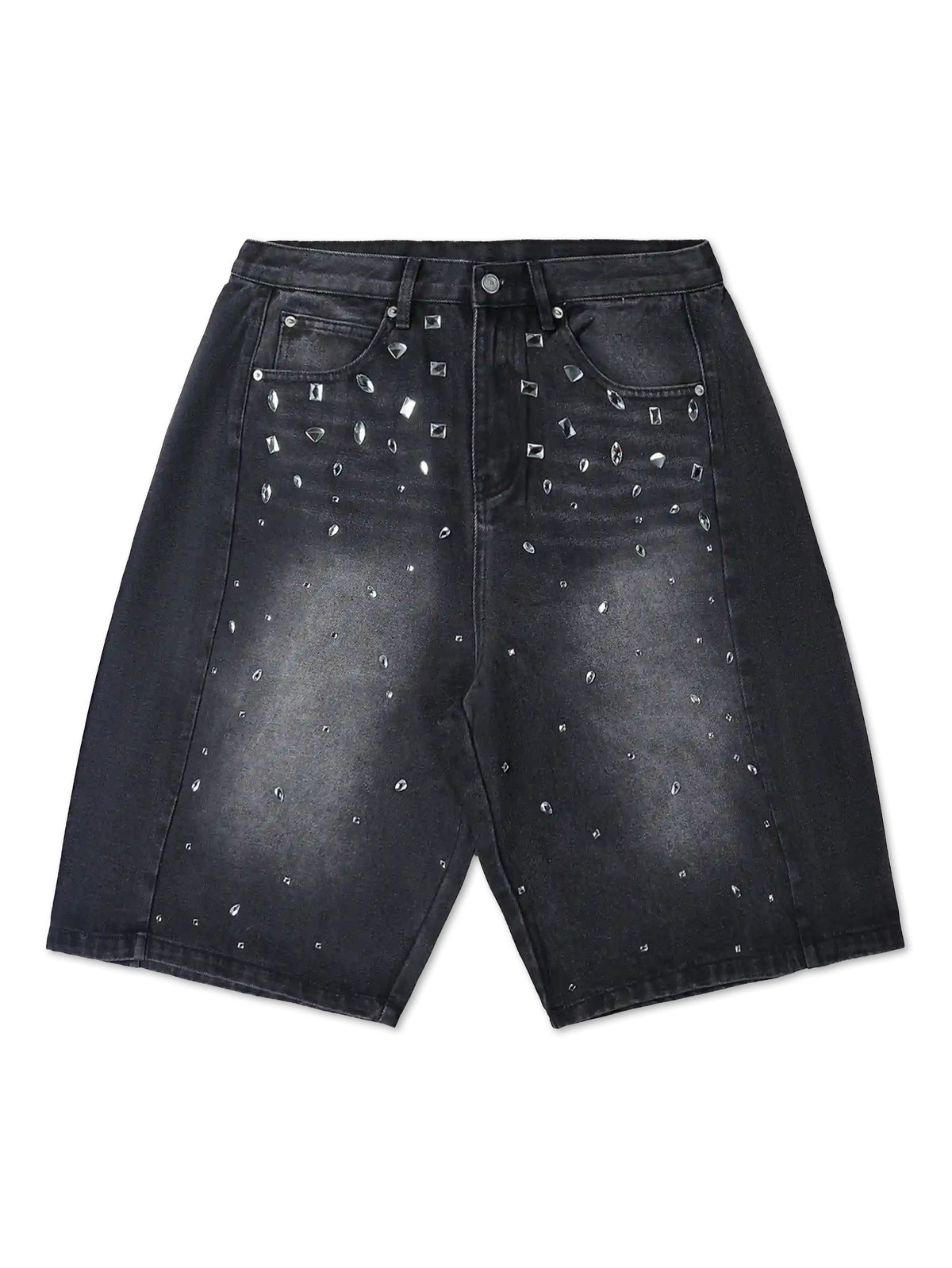 Pantalones cortos vaqueros de cristal brillante-197