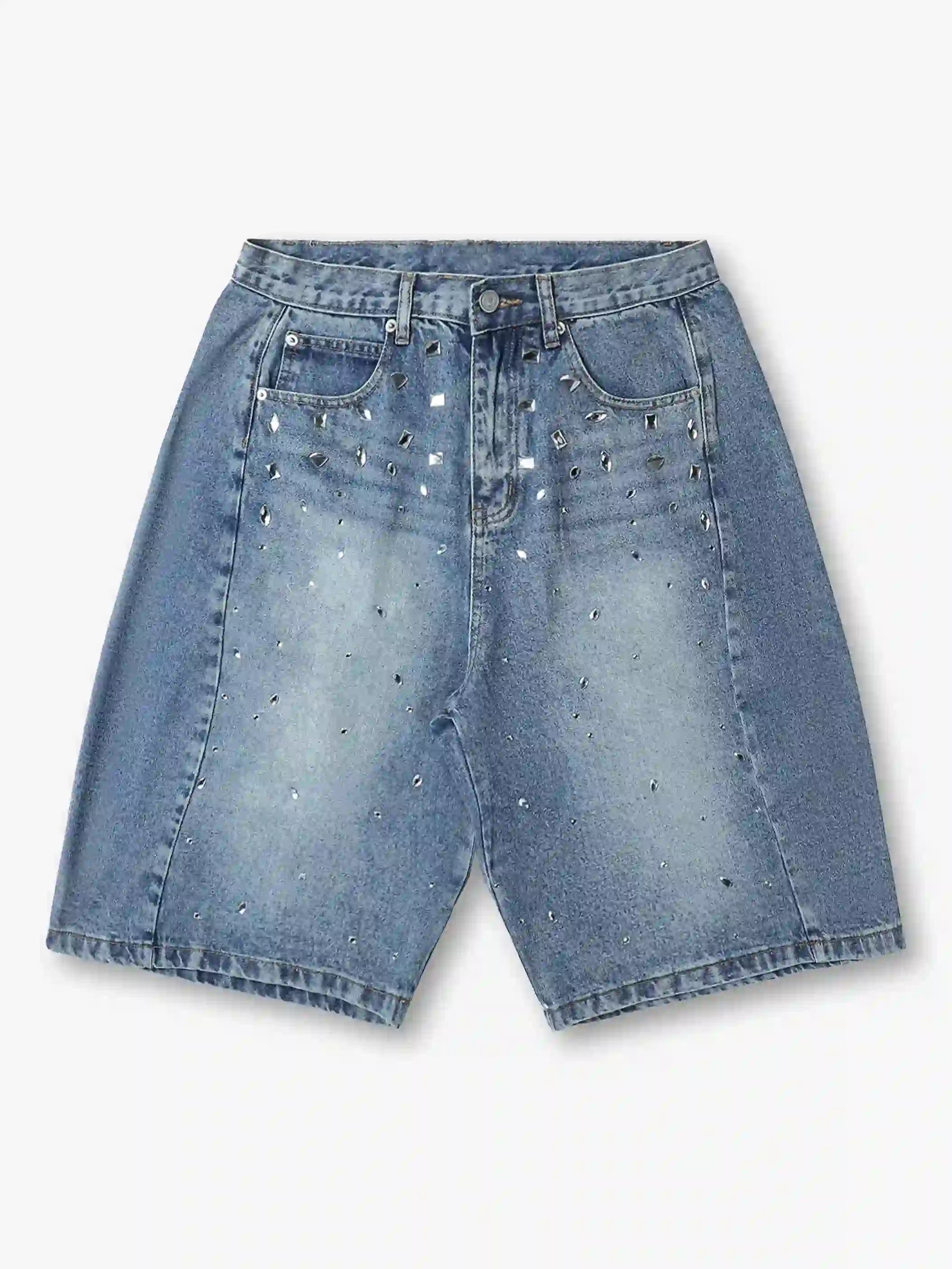 Short en jean cristal étincelant-197