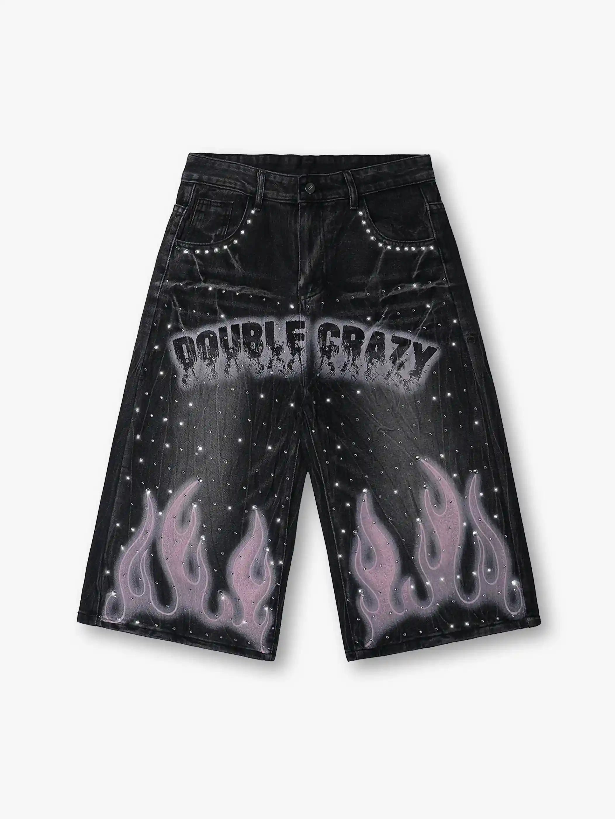 Short en jean Double Crazy Flames-199