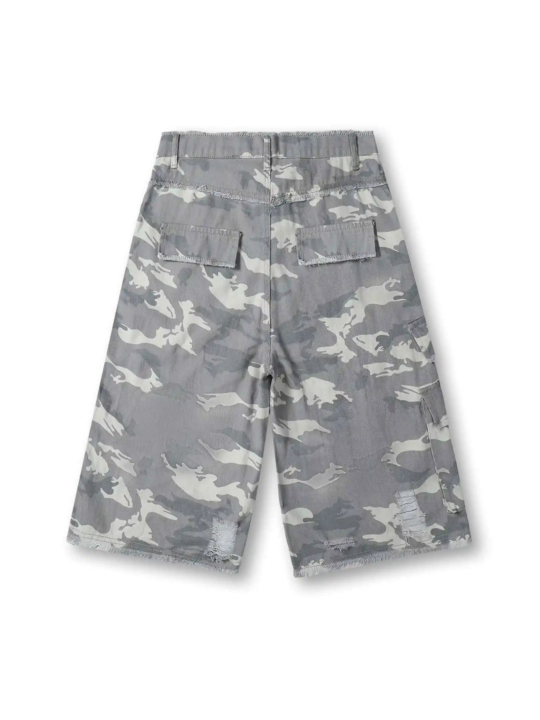 Pantalón Corto Cargo Ancho Camuflaje Urbano-S1037