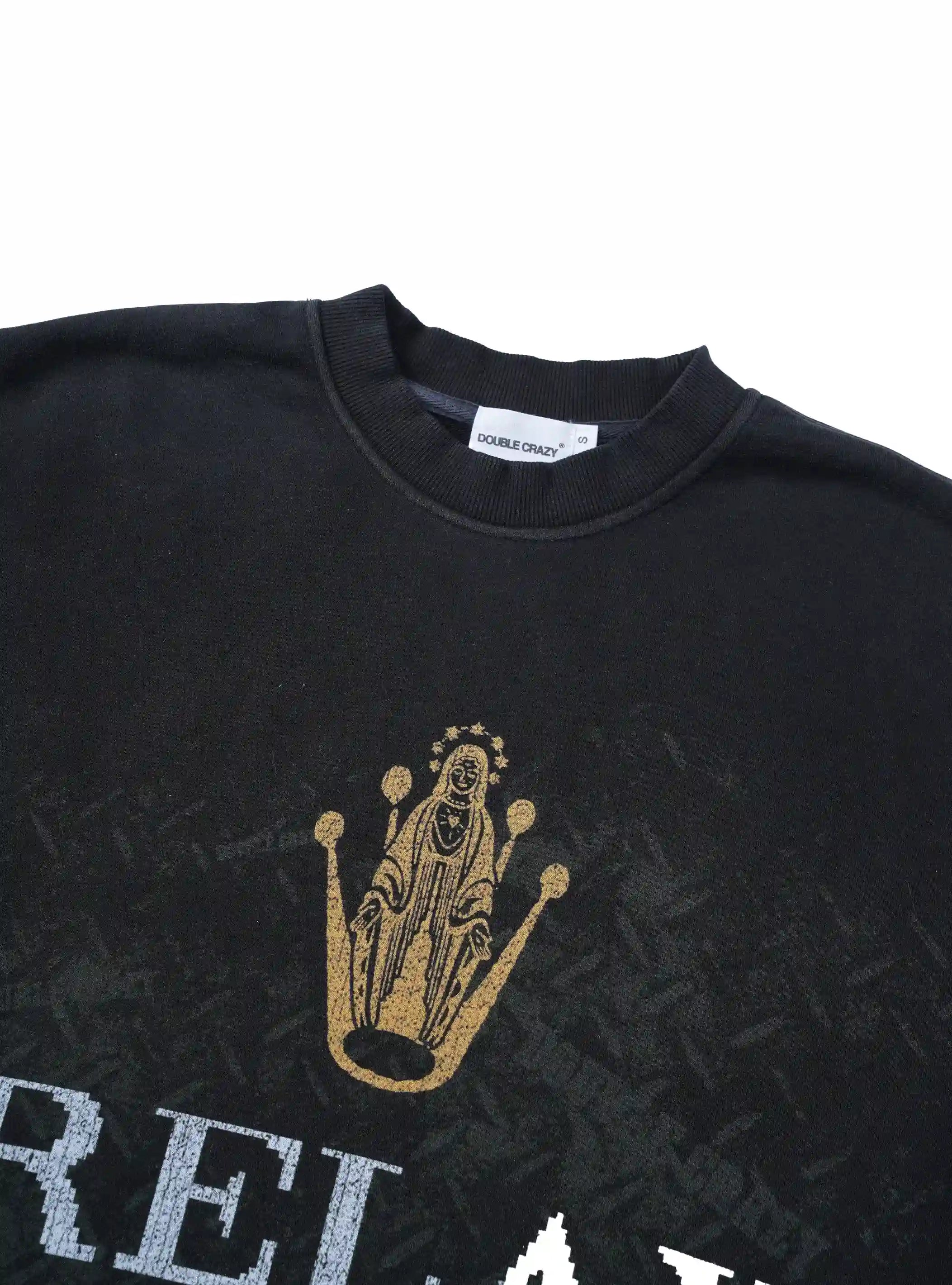 Boxy Relax Cracked Graphic Tee-431