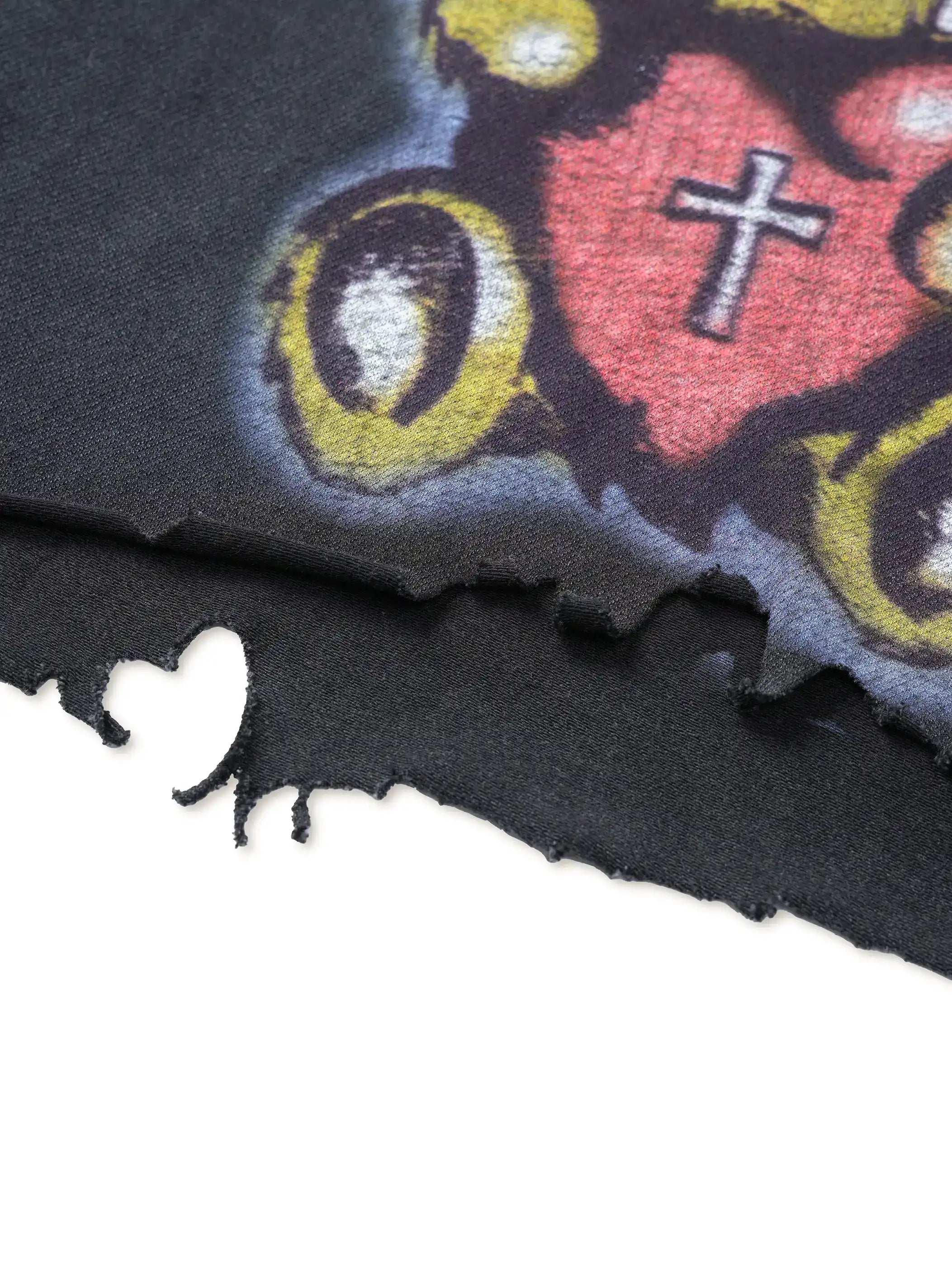 Distressed Grunge Angel Bear Tee-443