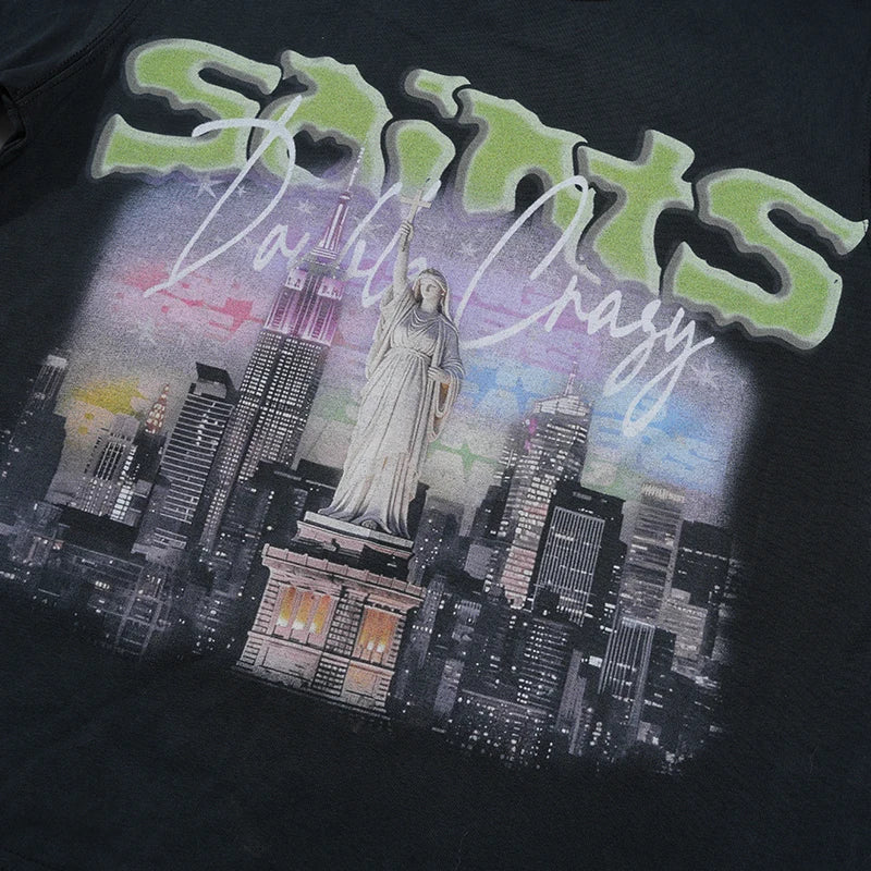 Camiseta regular con gráfico Y2K Saints NY-545