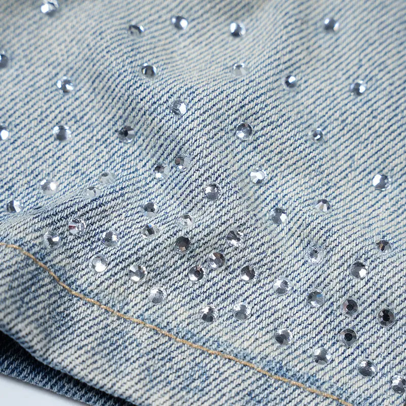 Jorts amples en jean graphique punk-579