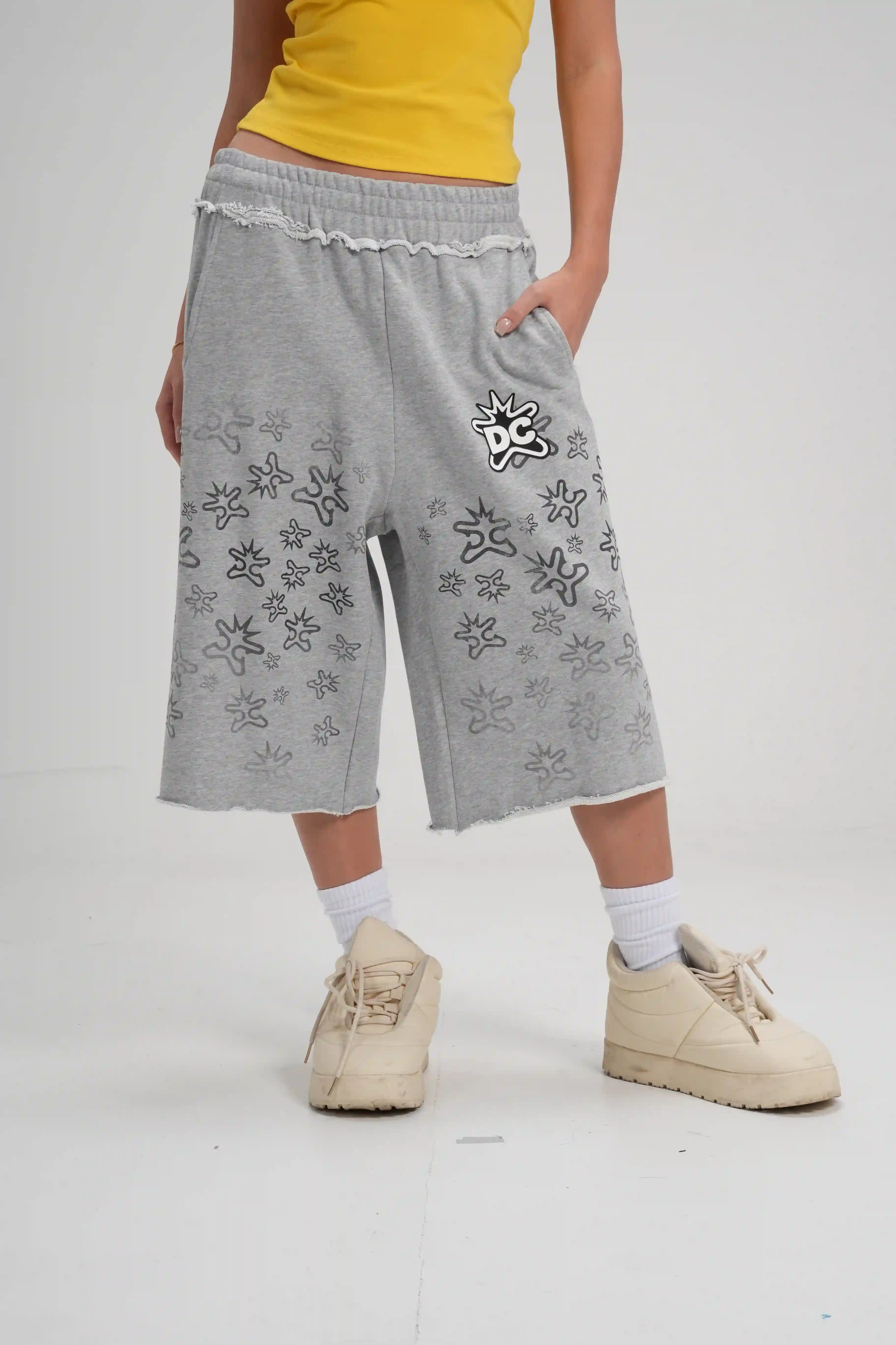 Shorts Vintage en tissu éponge effet éclaboussures - 621