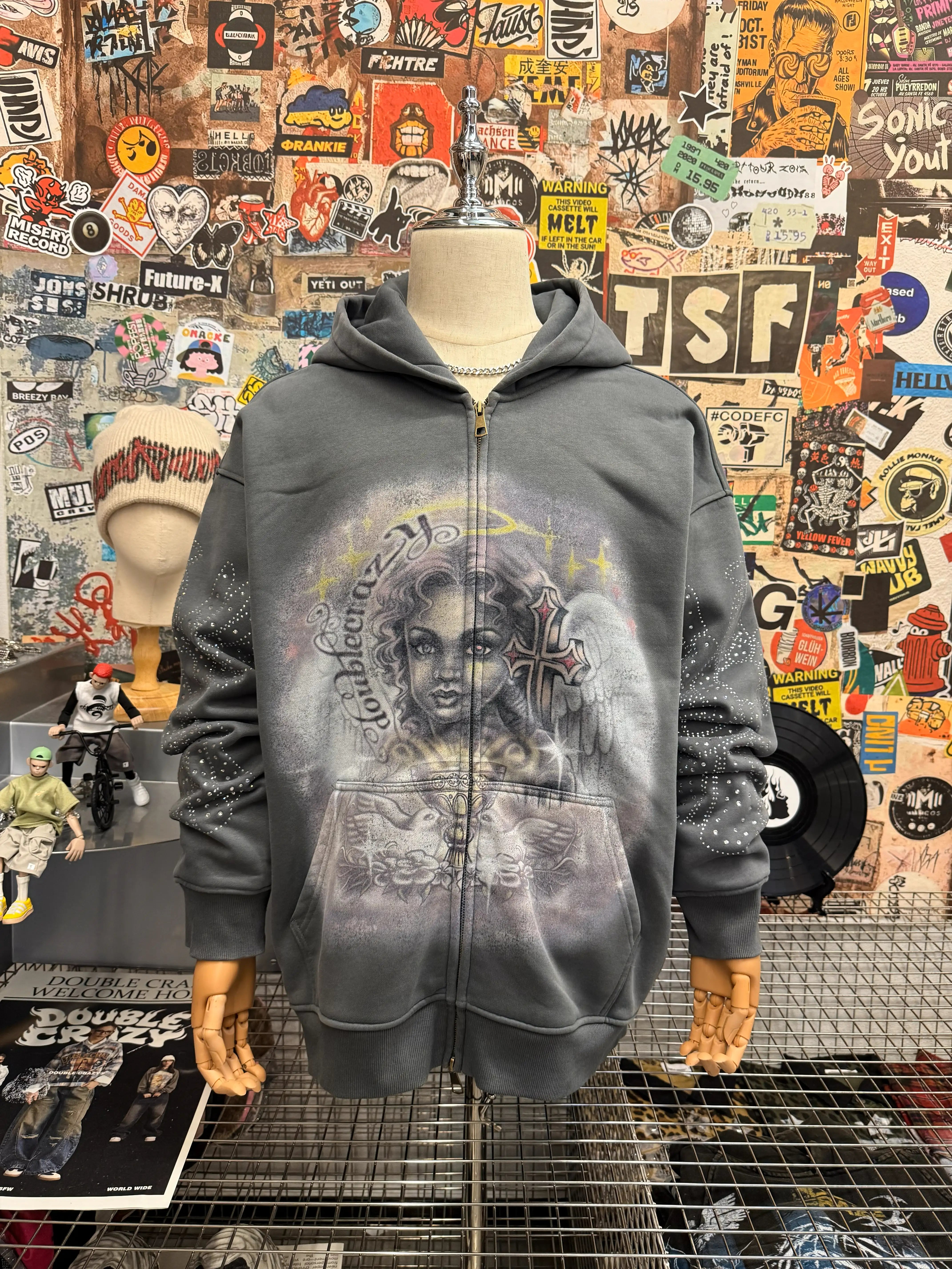 Angelic Cross Zip Hoodie-350