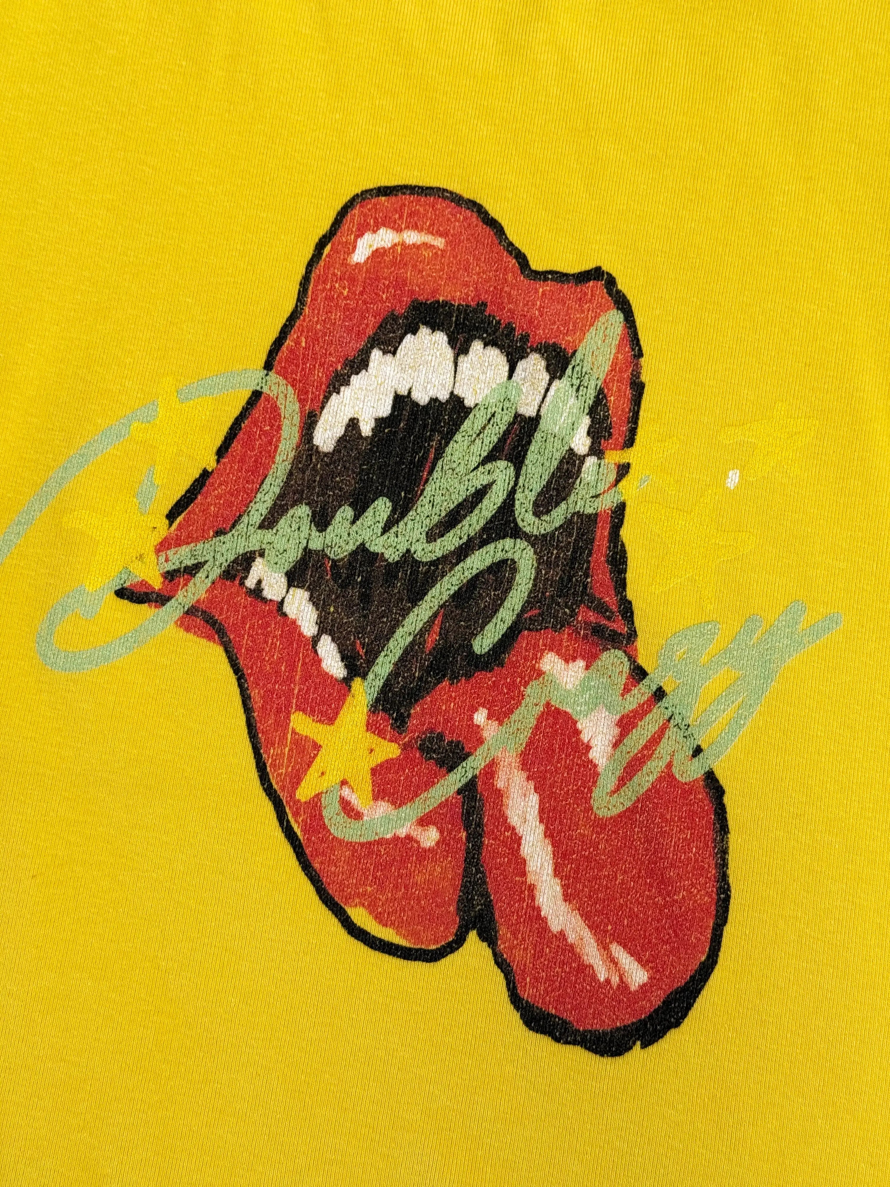 Y2K Grunge Rolling Lips Baby Tee-438