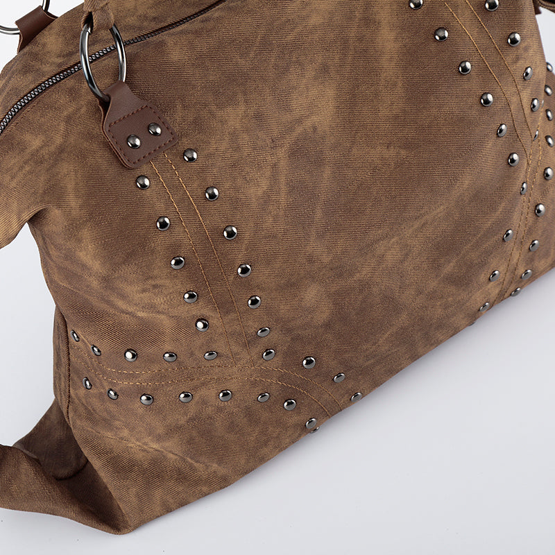 Sac fourre-tout clouté délavé-S1221