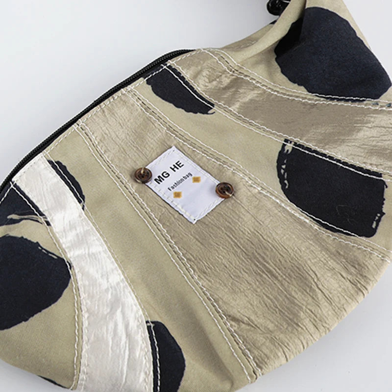 Graphic Polka Dot Croissant Bag-S1227