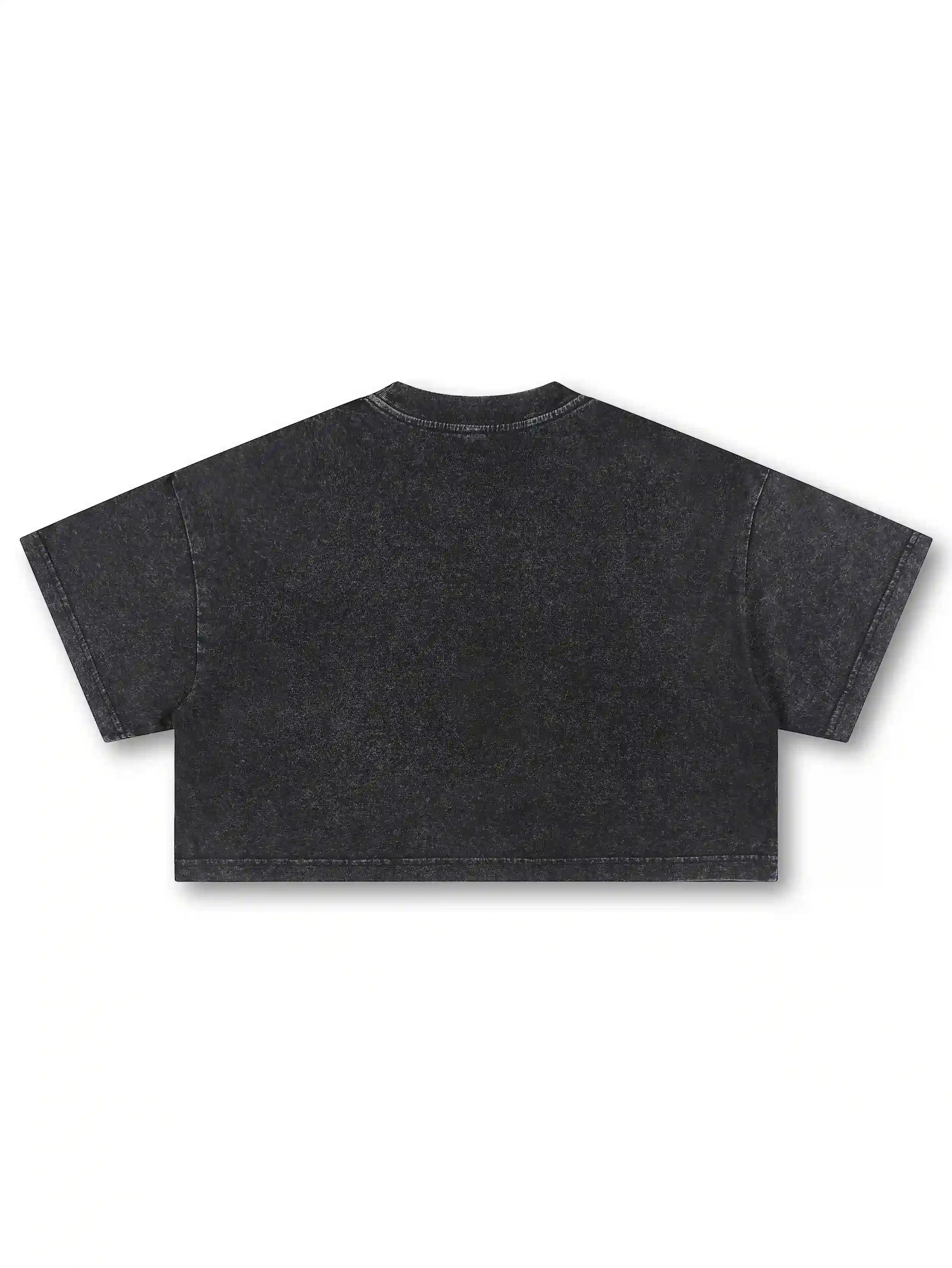 Camiseta corta Boxy con estampado Skyline de L.A. y pedrería-541