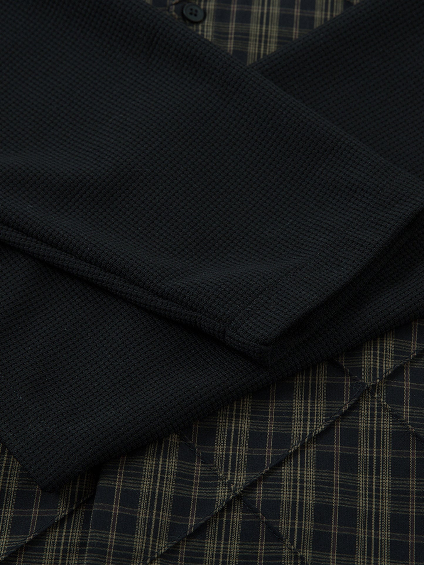 New Collection Quilted Plaid Shirt with Long Sleeves Stylish Streetwear Layered Casual Shirt