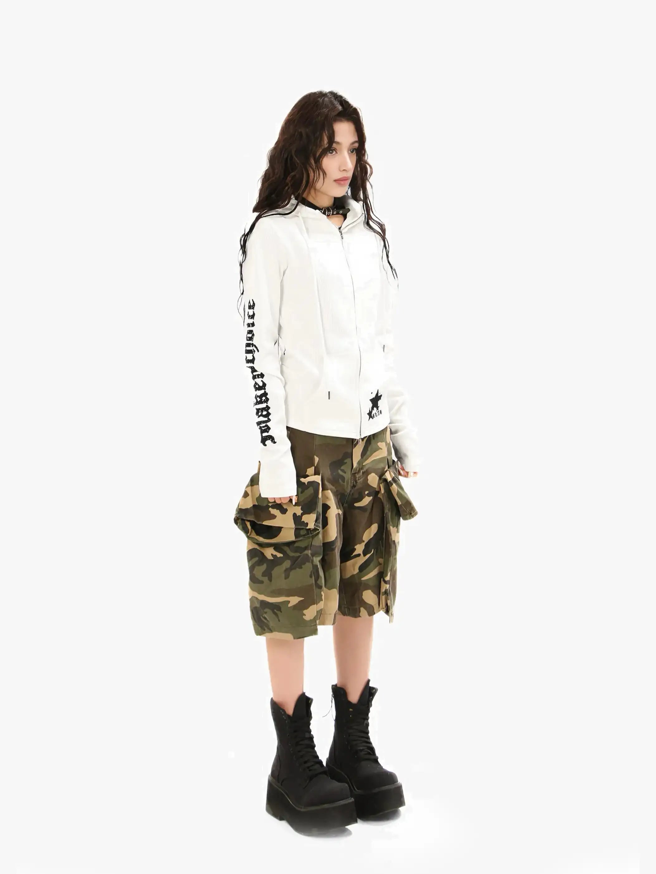 Gothic Star Punk Slim Hoodie Jacket-S1104