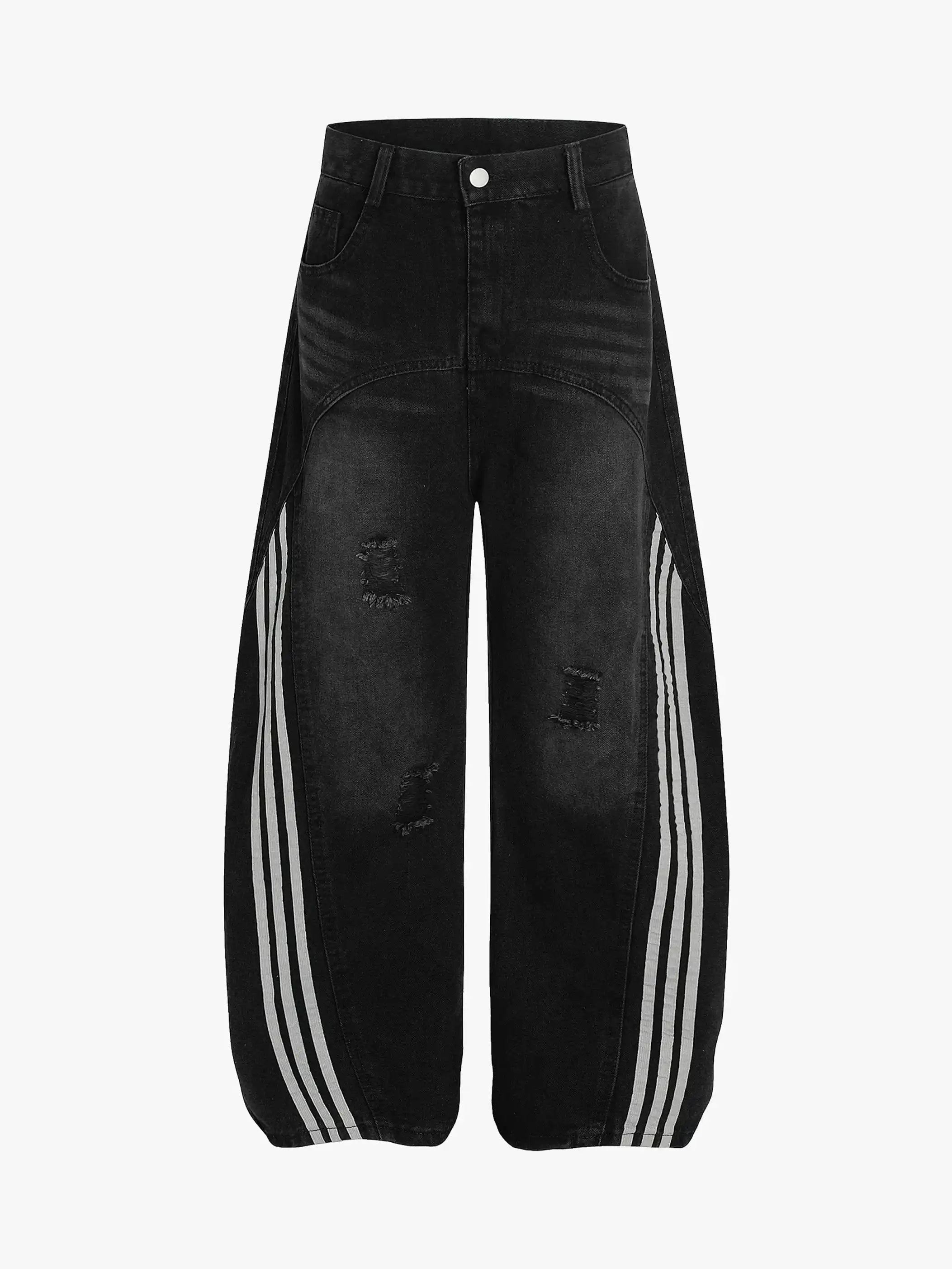 Street Sport Stripes Denim Pants-S1005