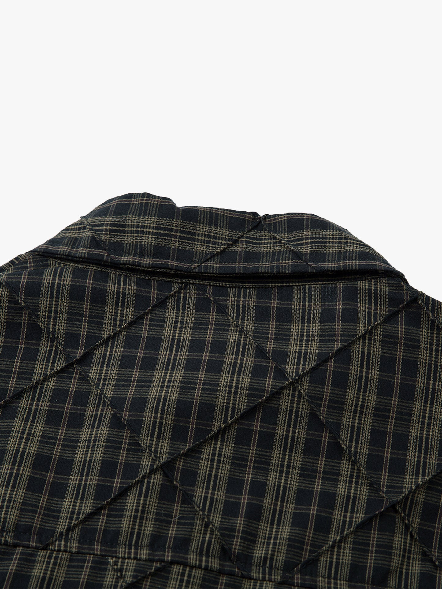 New Collection Quilted Plaid Shirt with Long Sleeves Stylish Streetwear Layered Casual Shirt