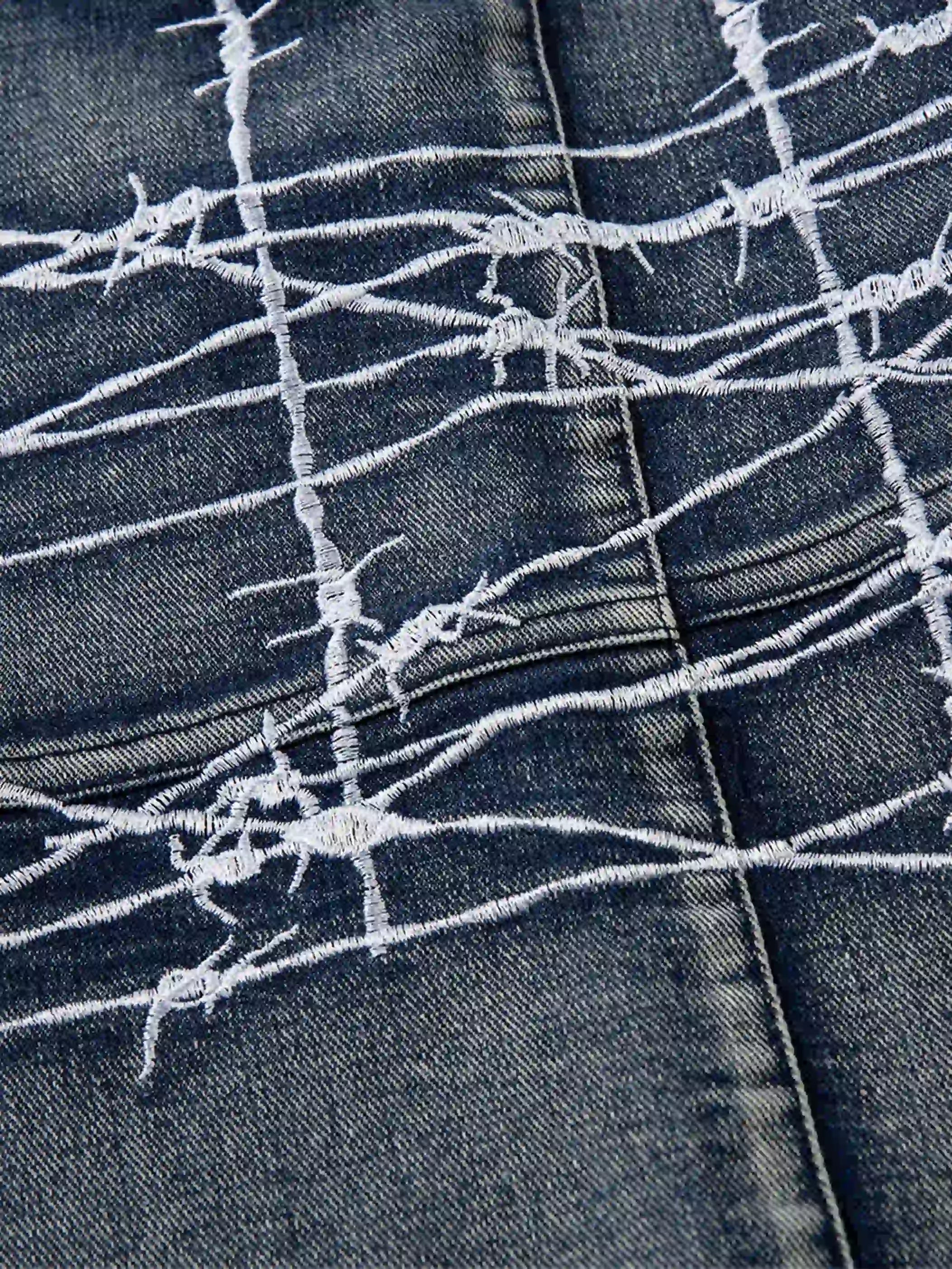Street Repair Cargo Denim Pants-S1061