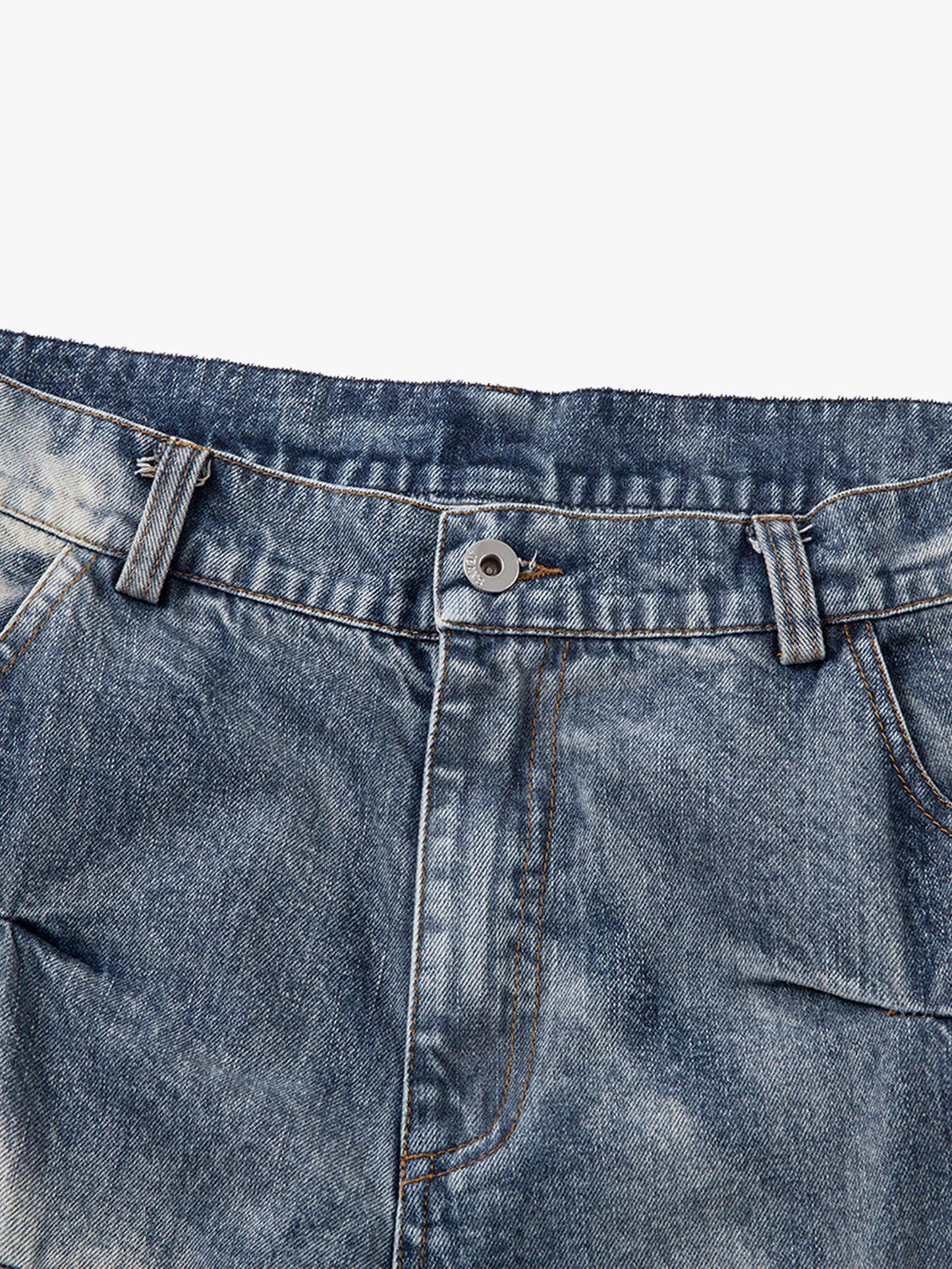 New Collection Wide Leg Denim Jeans Vintage Washed Baggy Trousers 3D Pleated Streetwear Pants-S1029