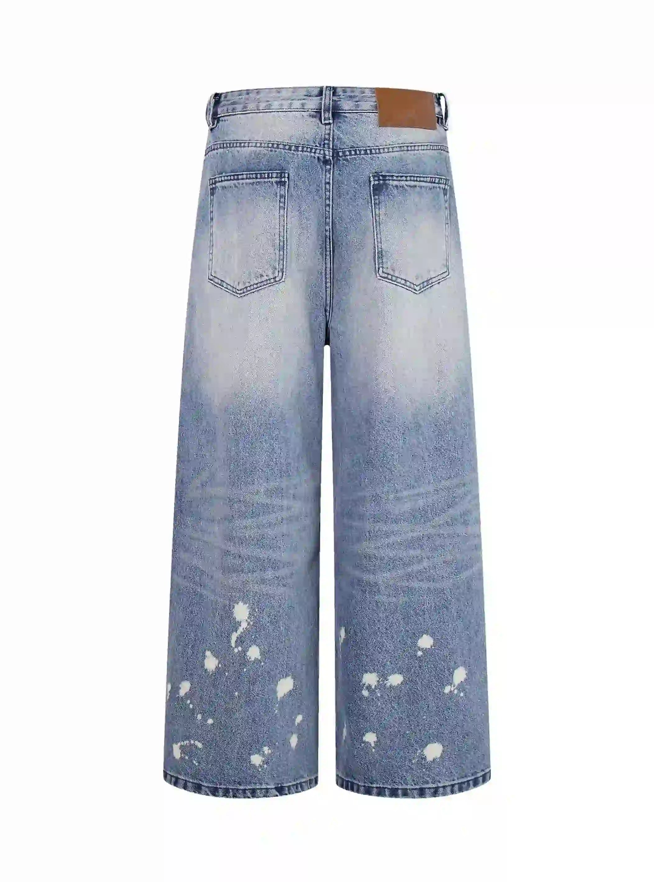 Cow-Print Western Denim Jeans-S1195
