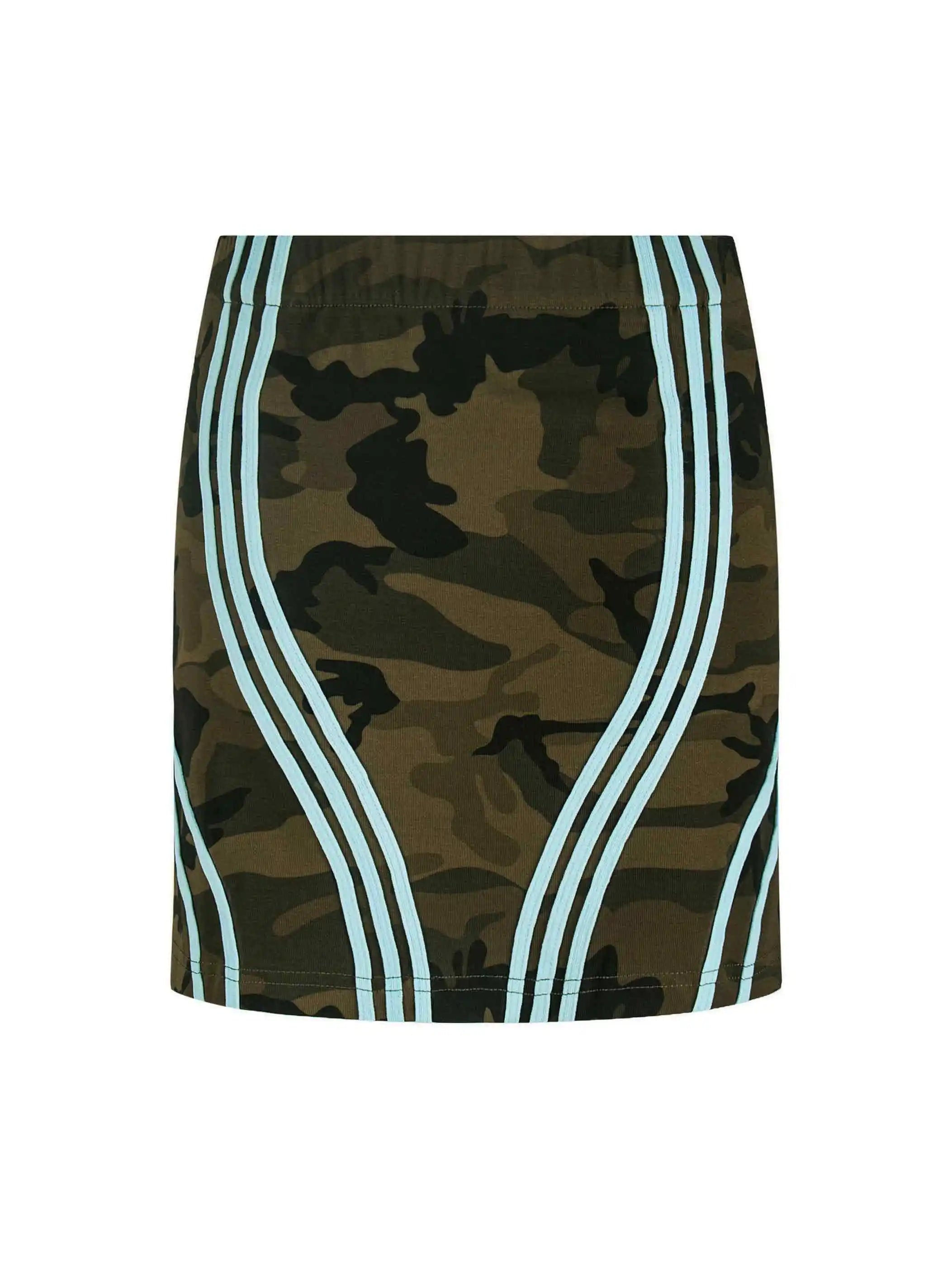 Y2K Camo Stripe Mini Skirt-S1215