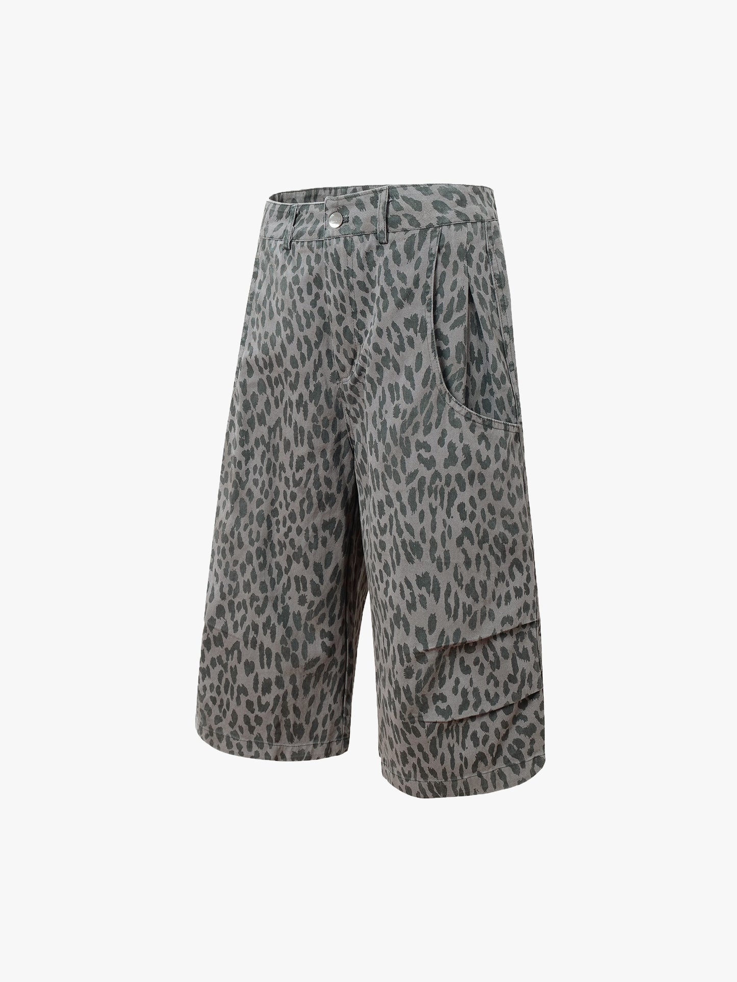 Comfortable & Stylish Leopard Print High-Waist Shorts Wide Leg Unisex Fashion Summer Style