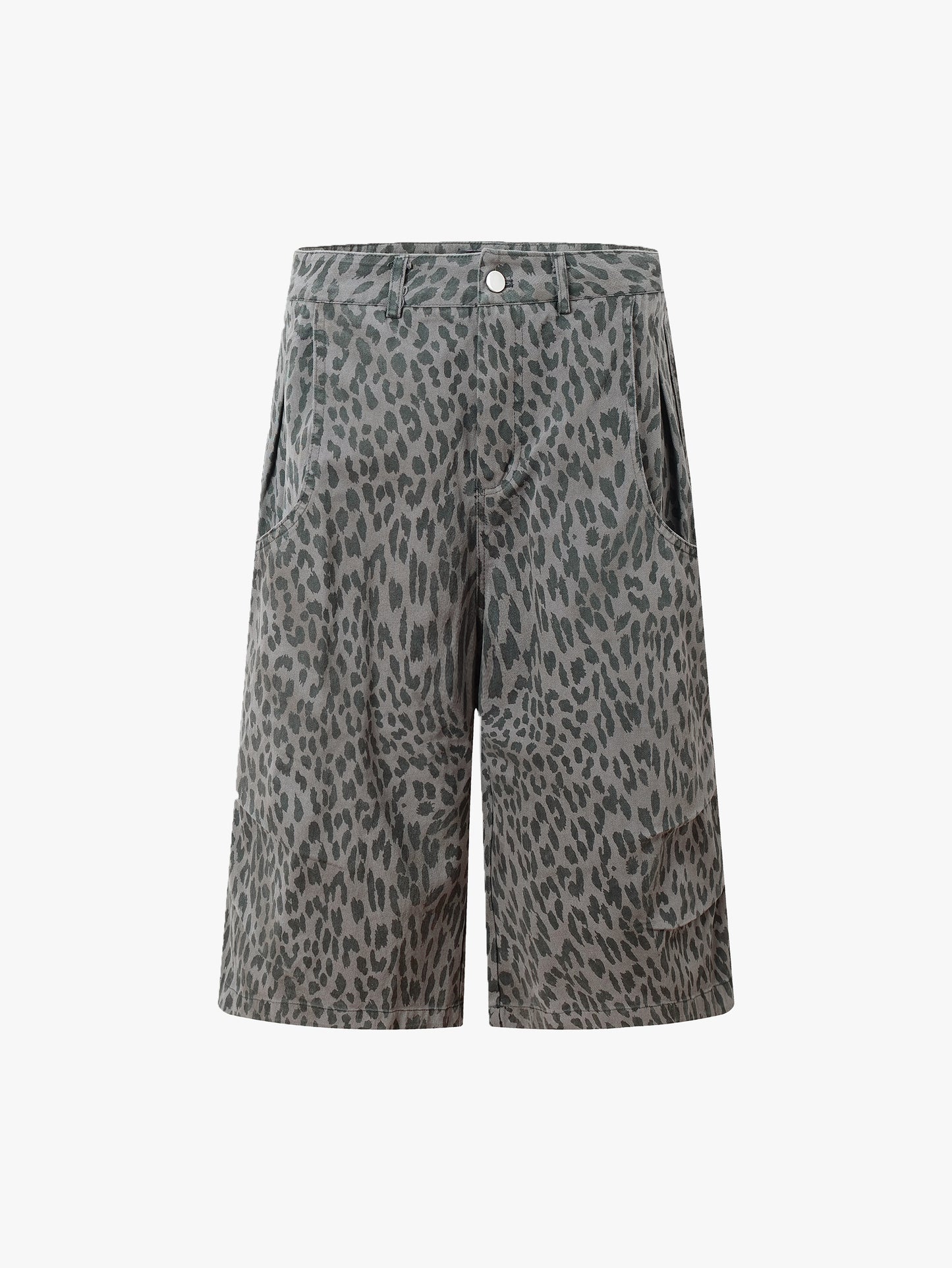 Comfortable & Stylish Leopard Print High-Waist Shorts Wide Leg Unisex Fashion Summer Style