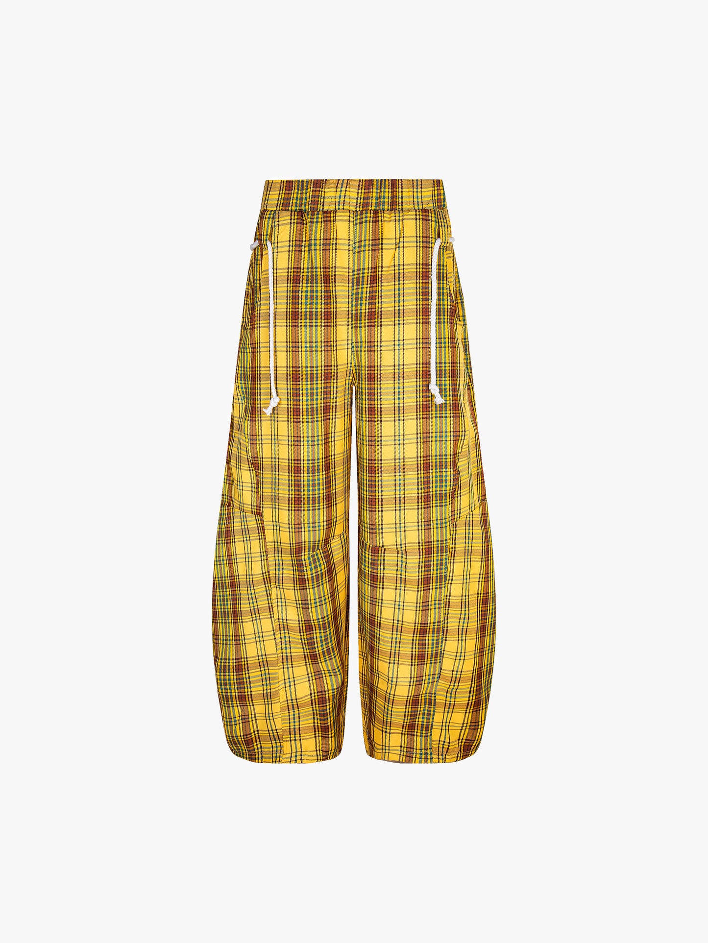 New Collection Plaid Wide Leg Drawstring Pants Baggy Streetwear Casual Trousers for Summer-S1022