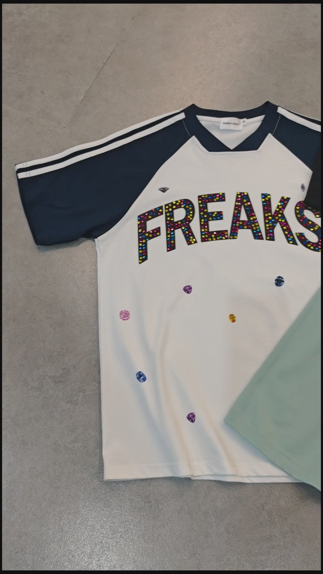 Graphic "FREAKS" Rhinestone T-shirt-216