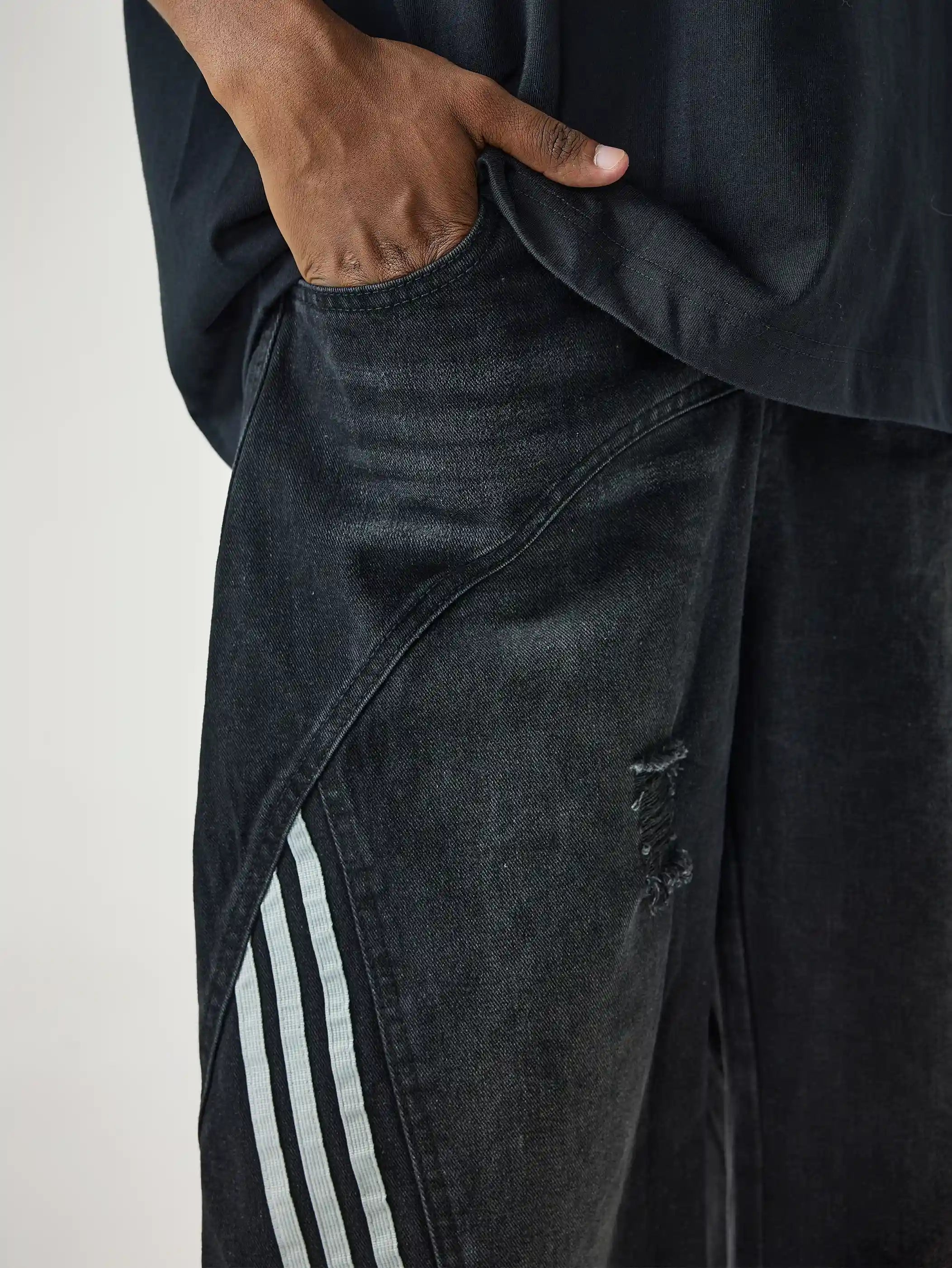 Street Sport Stripes Denim Pants-S1005