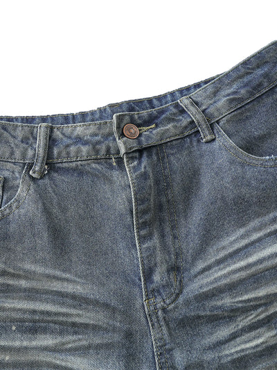 Distressed Ripped Denim Trousers-S1147