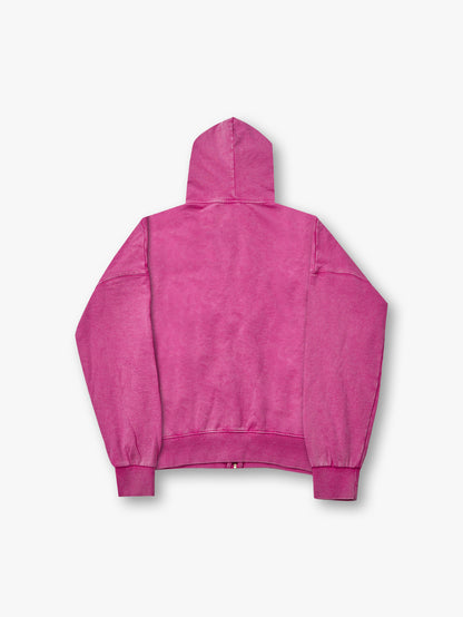 New Arrival Angel Graphic Zip Up Hoodie in Pink with Rhinestone and Heart Design Casual Outfits - 157