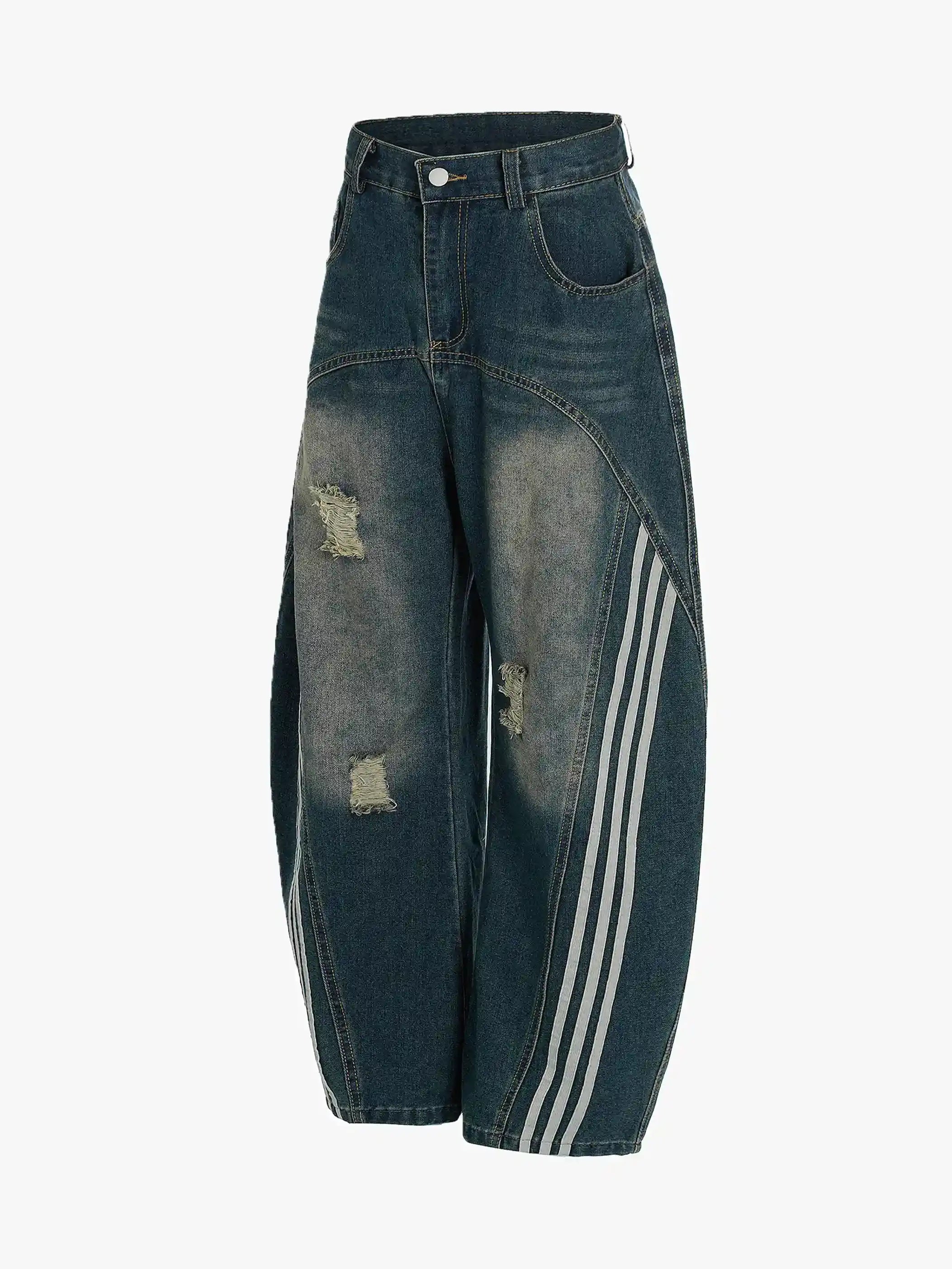 Street Sport Stripes Denim Pants-S1005