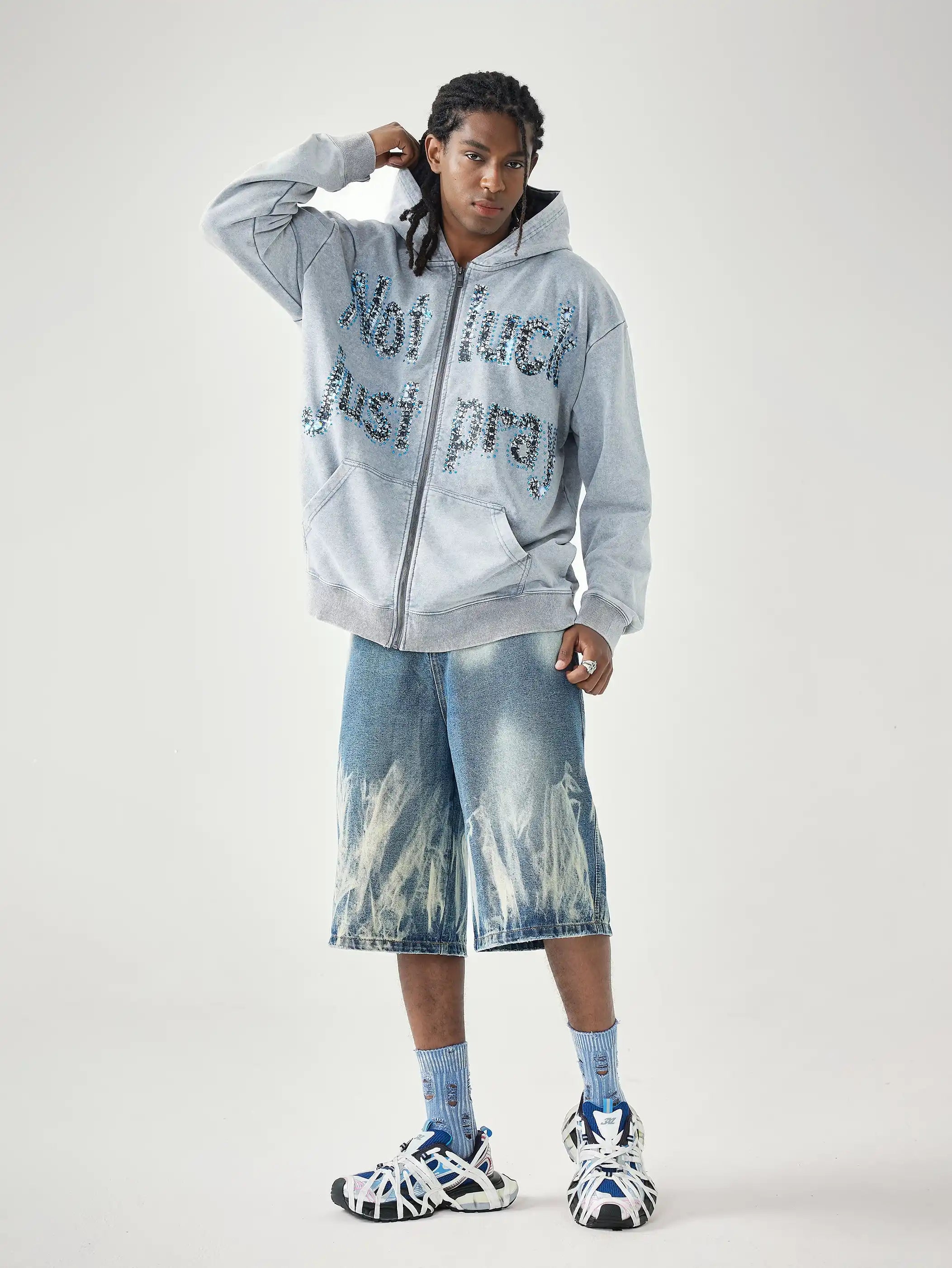 Diamond Graffiti No Luck Just Pray Hoodie-069L
