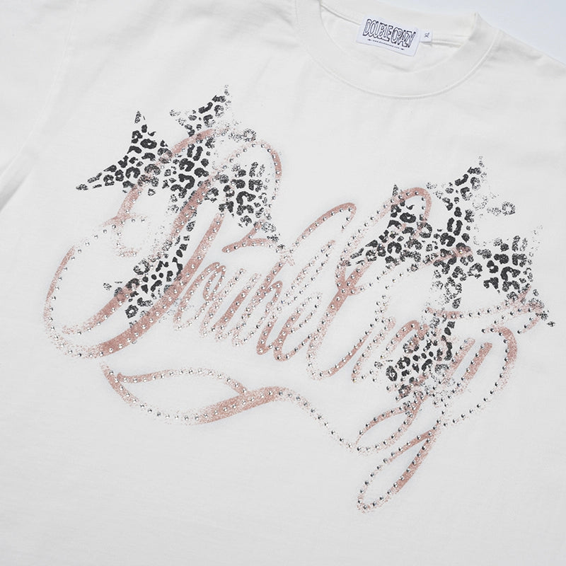 T-shirt graphique avec logo en strass-421
