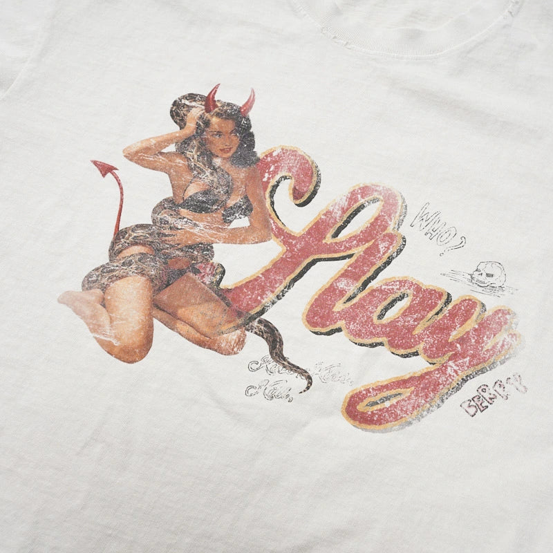 T-shirt boxy Distressed Devil Girl-774