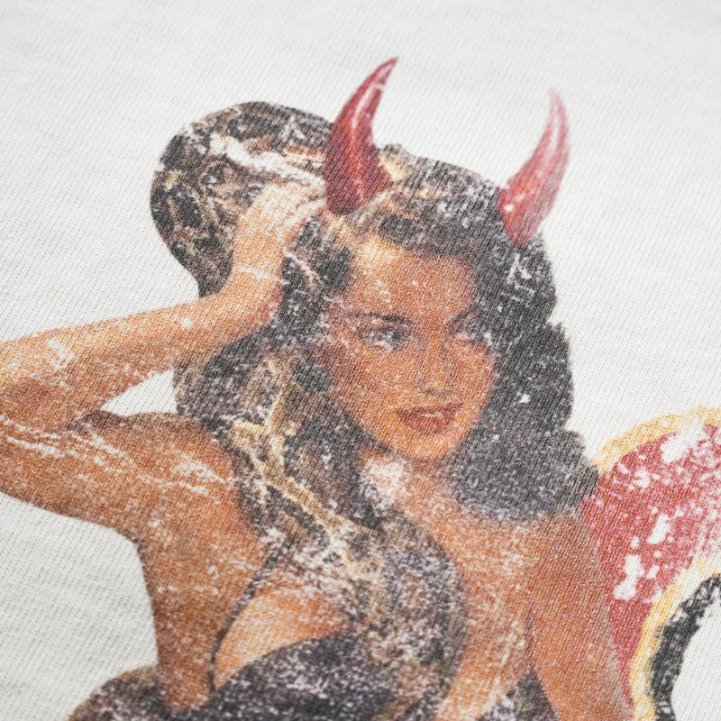 T-shirt boxy Distressed Devil Girl-774