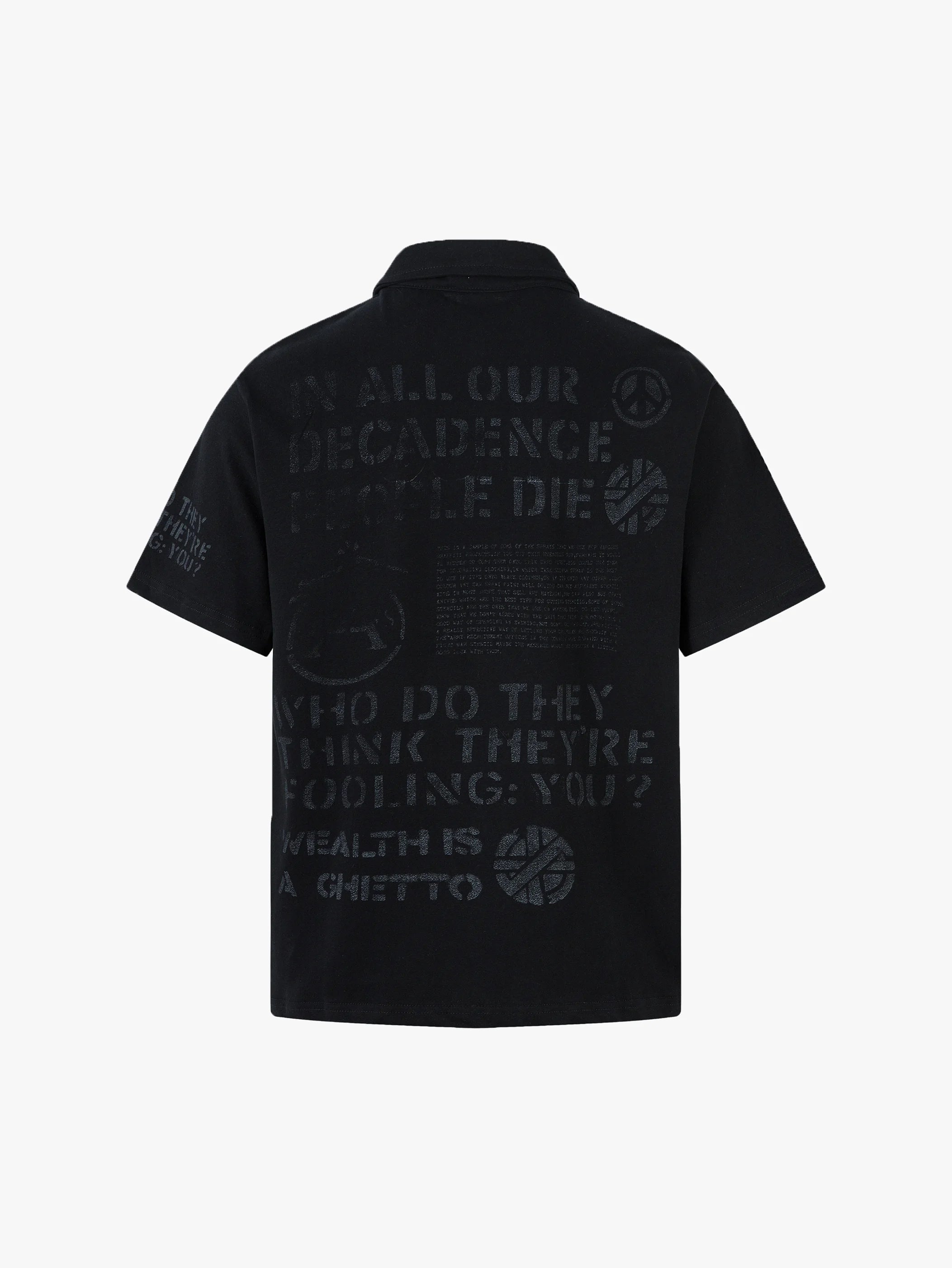 Minimalist Black Polo Streetwear Tee-S1028