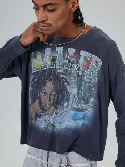 Washed Baller Cash Boxy L/S-728