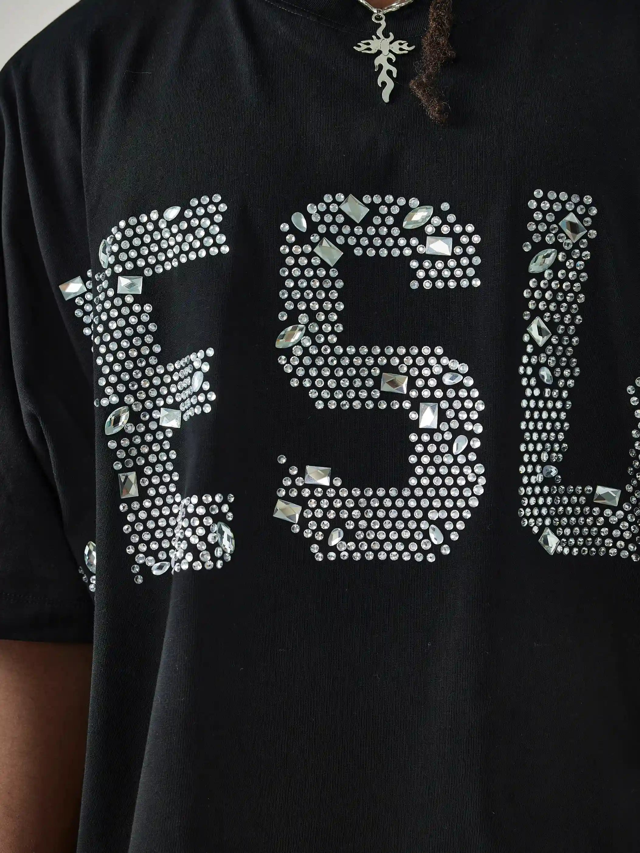 Rhinestone Religious JESUS T-shirt-203