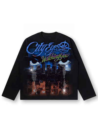 Bling Crying Skyline L/S-709