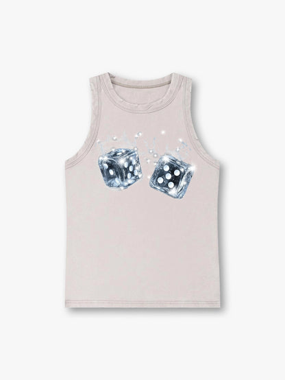 Casual Summer Sleeveless Graphic Tank Top - 112