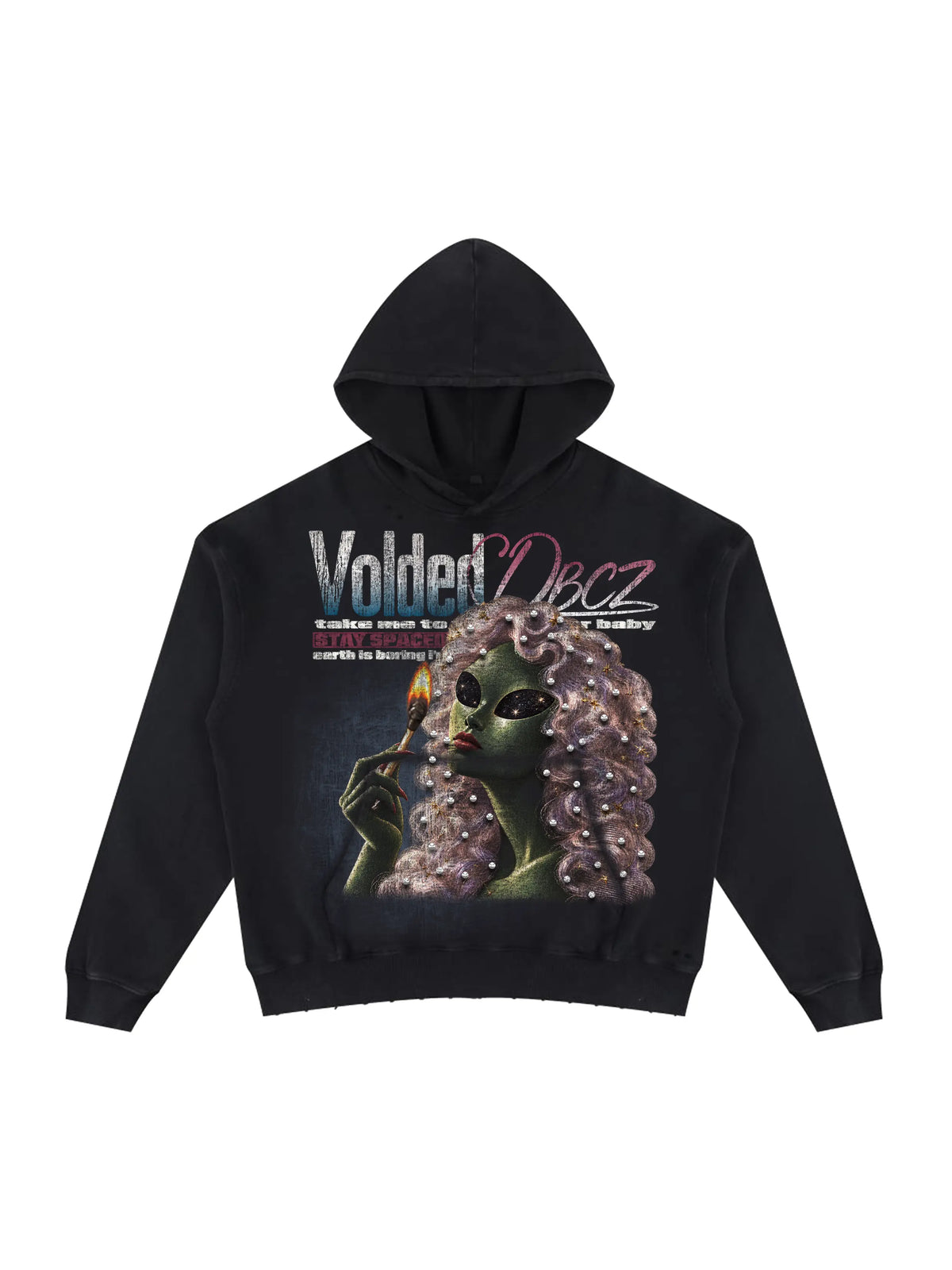Sweat à capuche Alien Vixen délavé-794