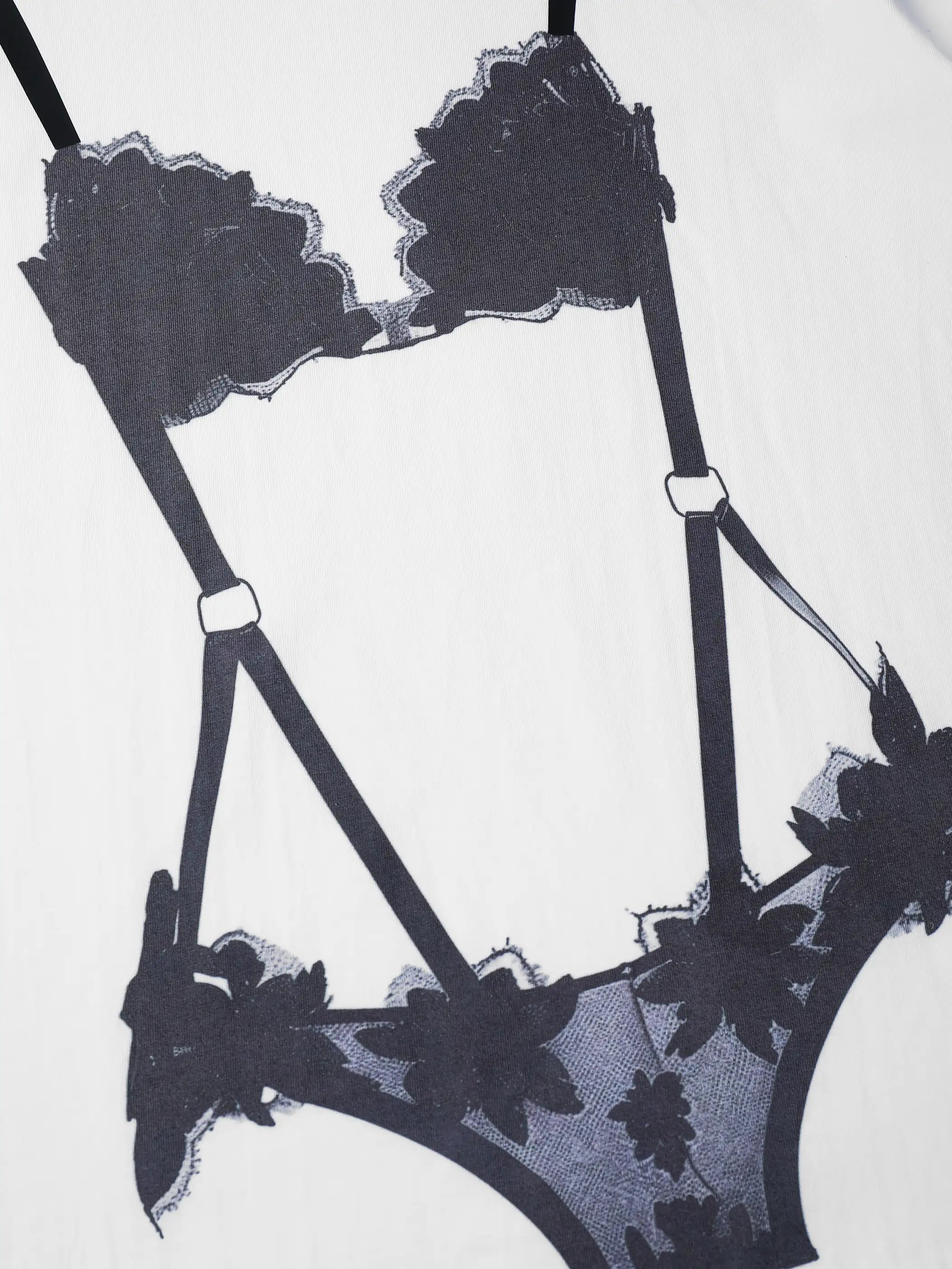 Black Lace Lingerie Design T-shirt -121
