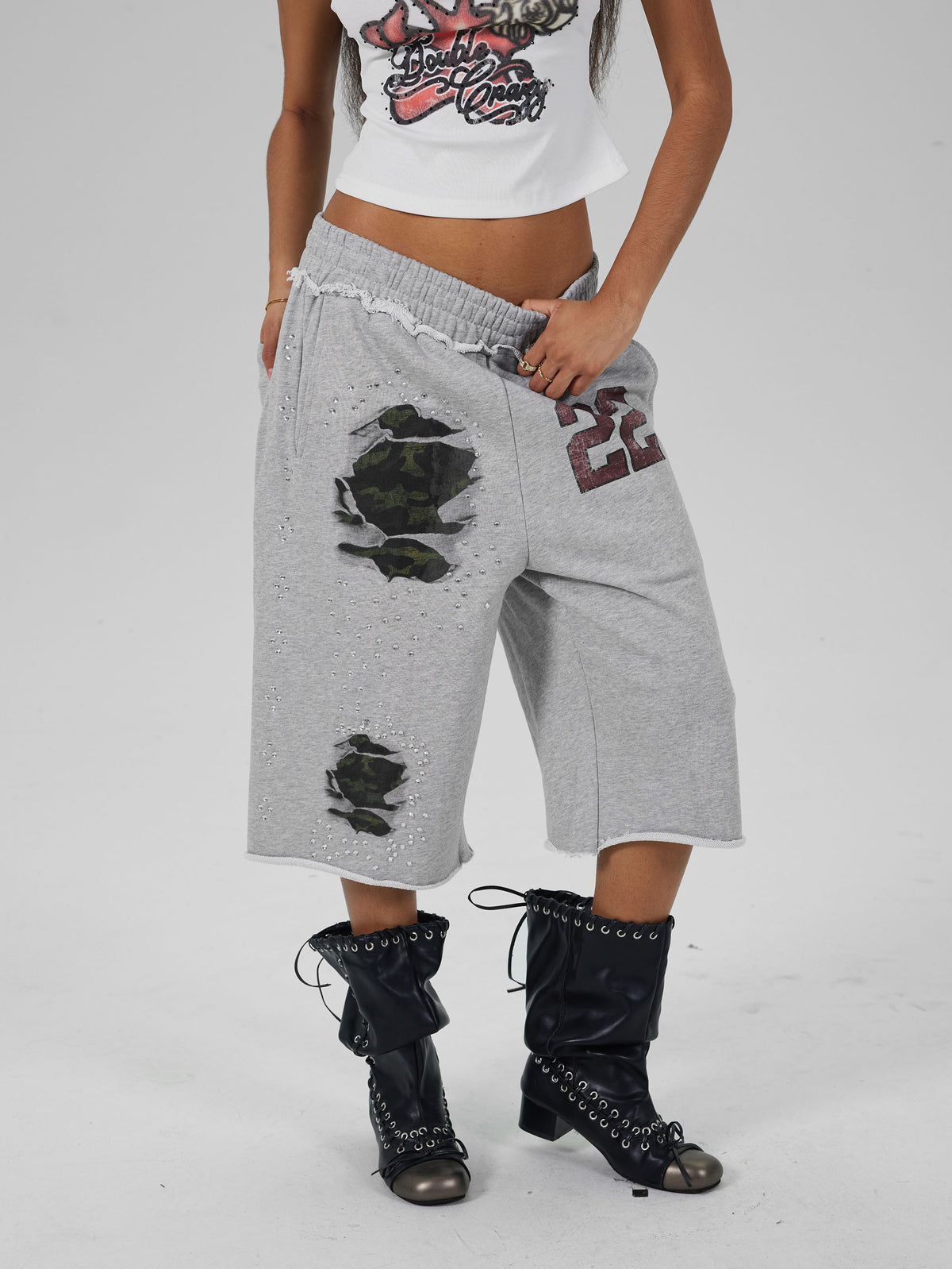 Varsity Camo Sweat Shorts-662