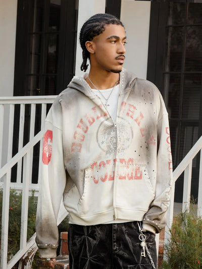 Sudadera con capucha Crazy College-374