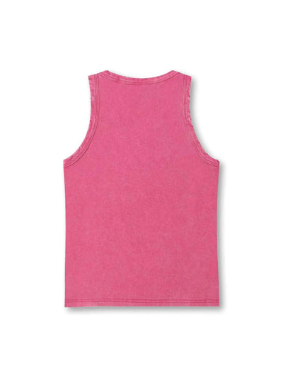 Camiseta sin mangas ajustada efecto envejecido 2001 Y2K-524