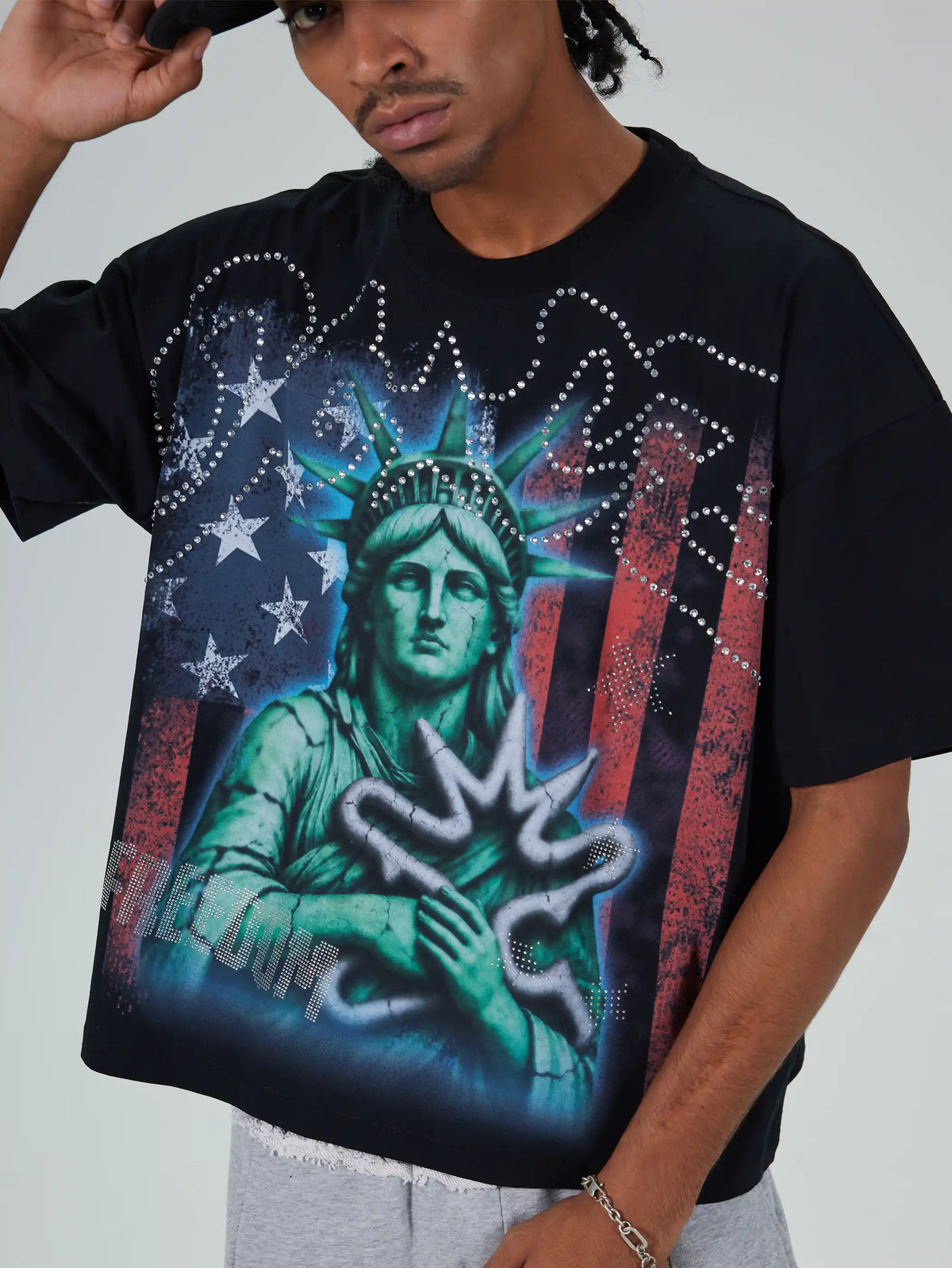 90s Grunge Liberty Bling Tee-684
