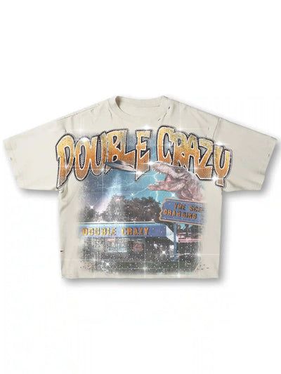 Sci-fi Dinosaur Vintage Bling Tee-538