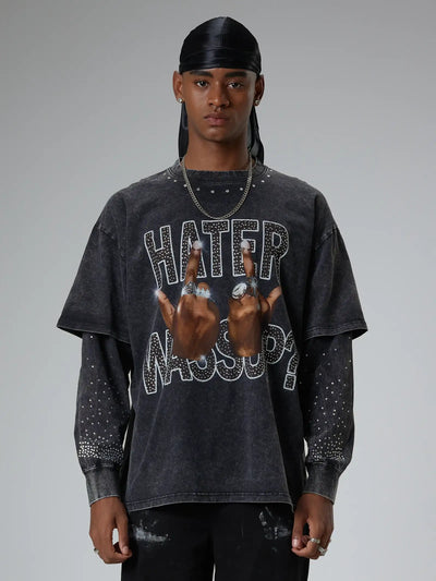 Diamond Hand Gesture Graphic Longsleeve-287