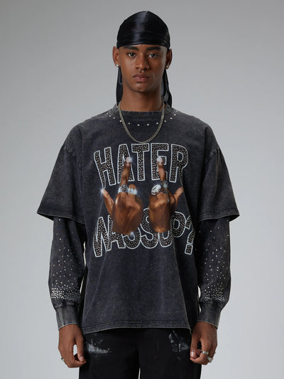 Diamond Hand Gesture Graphic Longsleeve-287