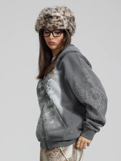 Angelic Cross Zip Hoodie-350